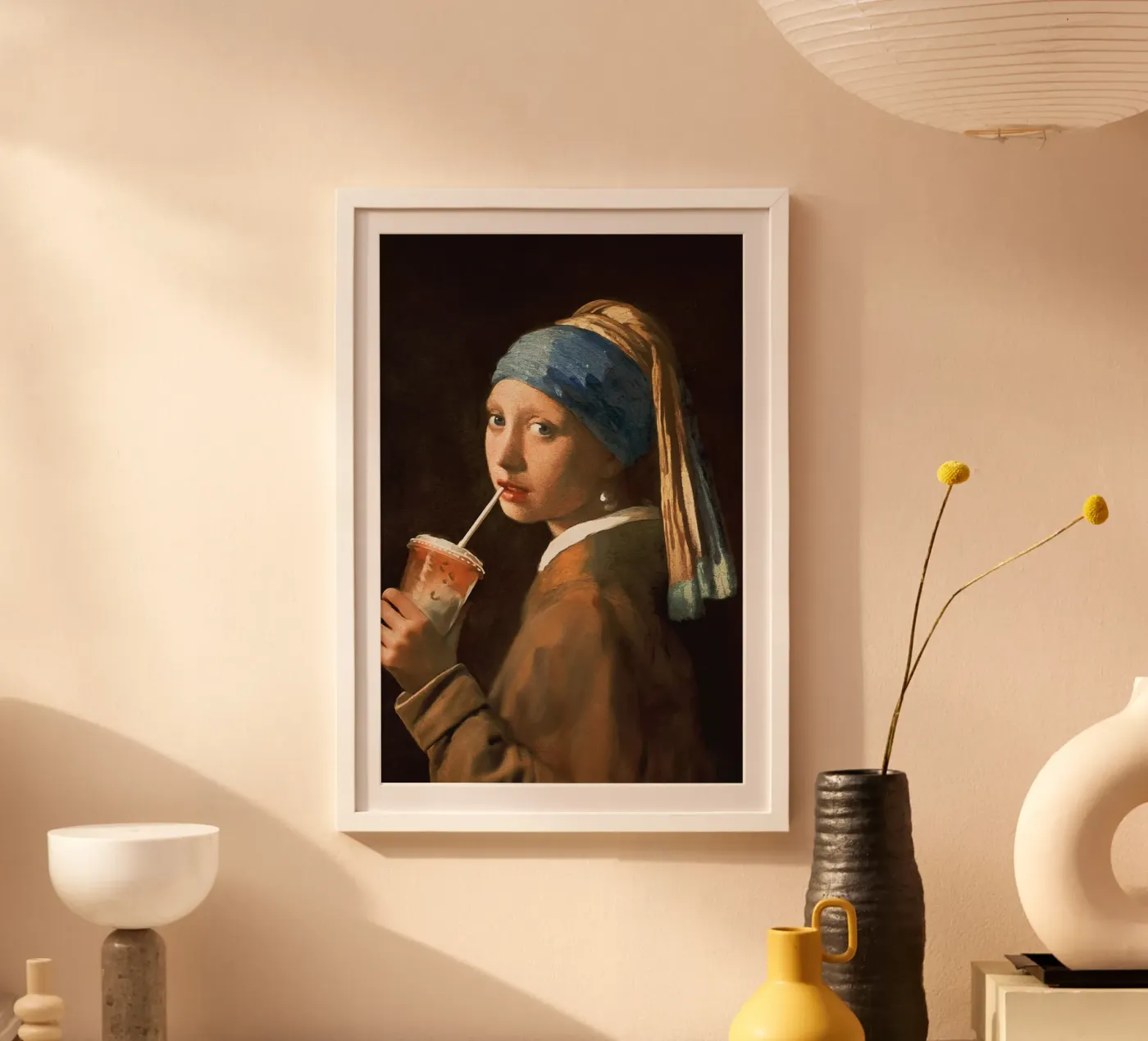 Mädchen mit Eiskaffee Poster von Jonas Loose