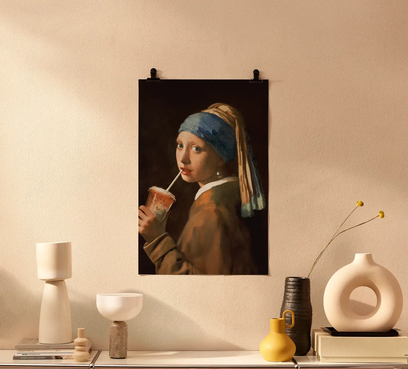 Mädchen mit Eiskaffee Poster von Jonas Loose