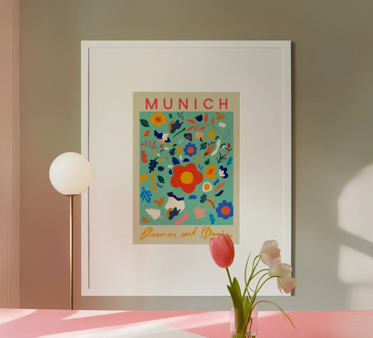 Fiori e piante di Monaco di Baviera - Vibrante arte floreale popolare carta hahnemühle da homdeco
