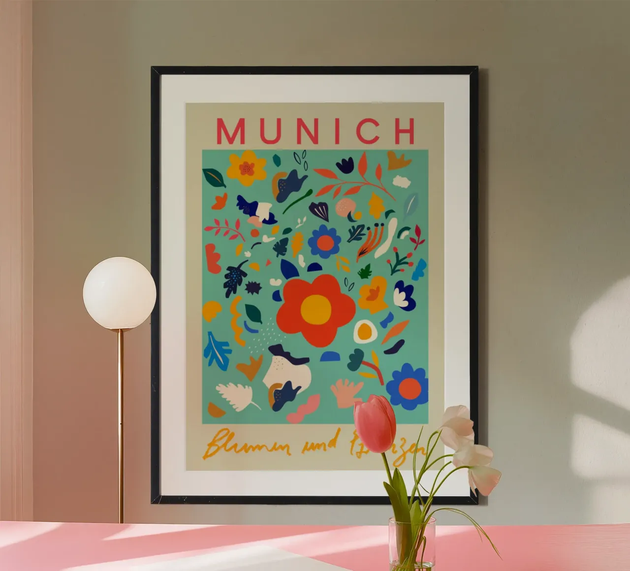 Fiori e piante di Monaco di Baviera - Vibrante arte floreale popolare carta hahnemühle da homdeco