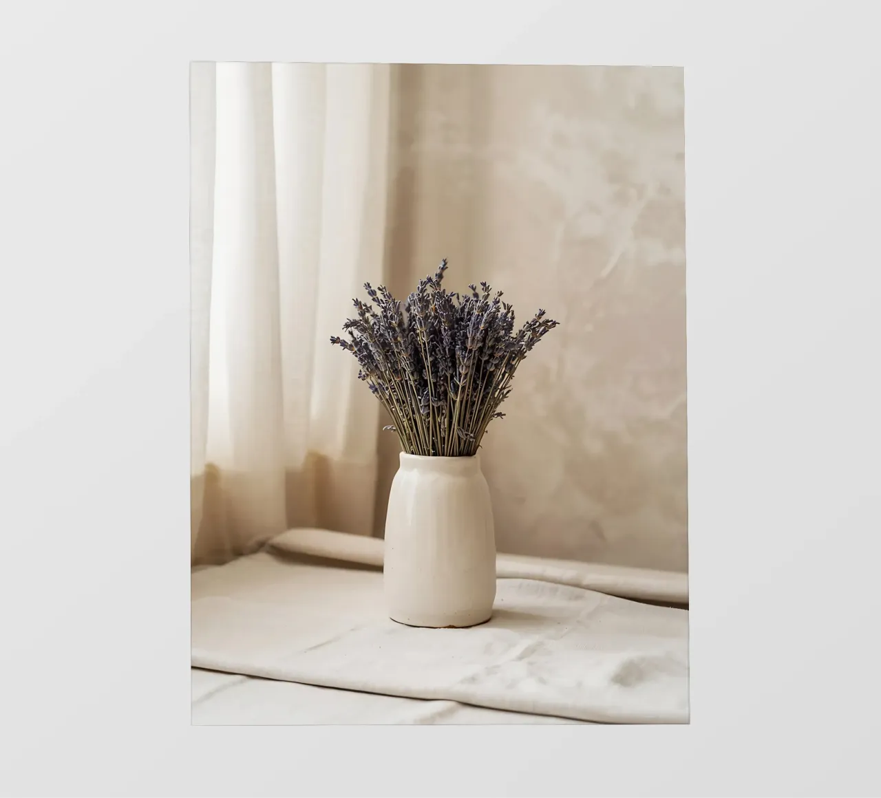 Bouquet of dried lavender in ceramic vase backlit film by Casa Limon
