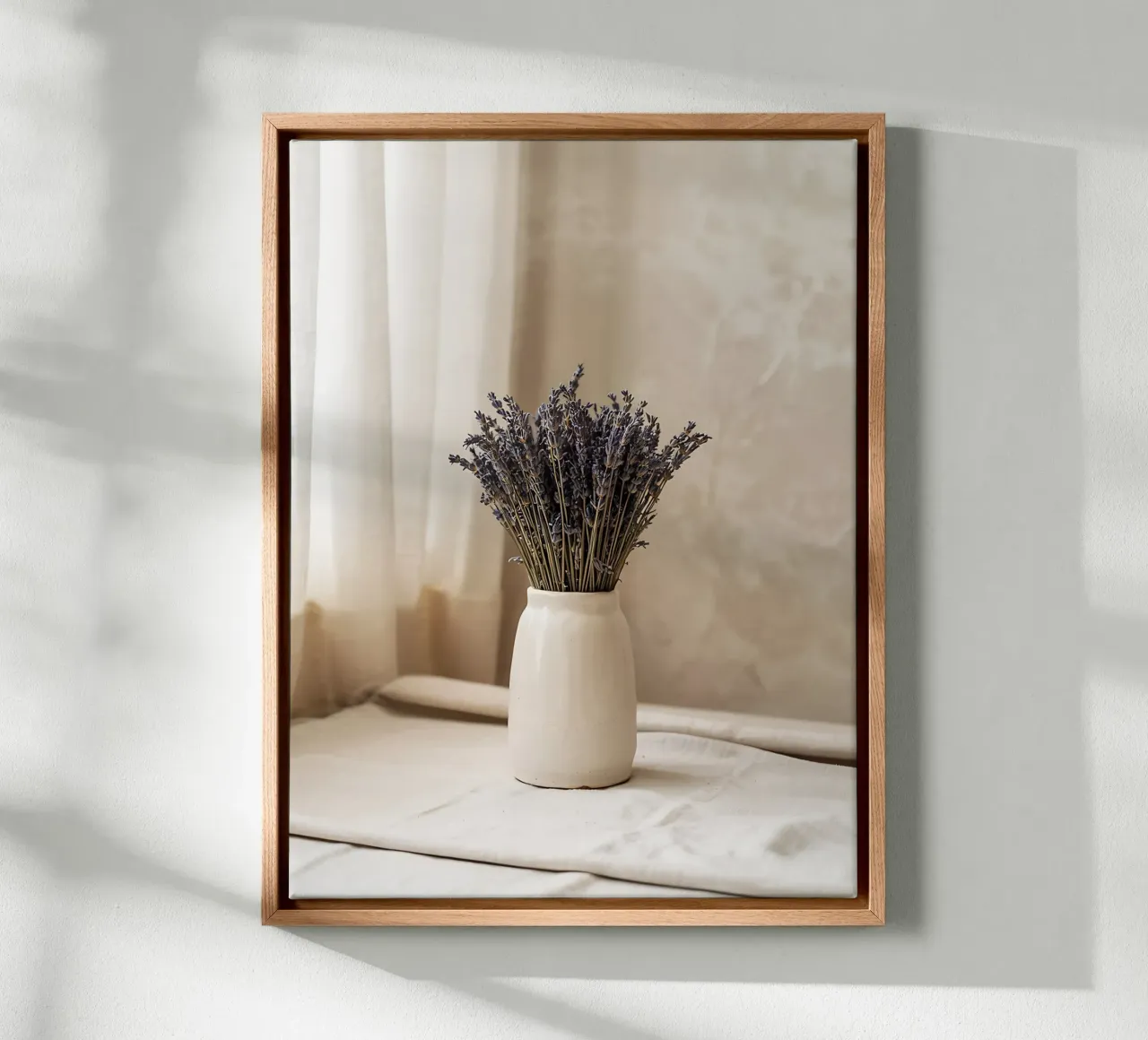 Bouquet of dried lavender in ceramic vase canvas by Casa Limon