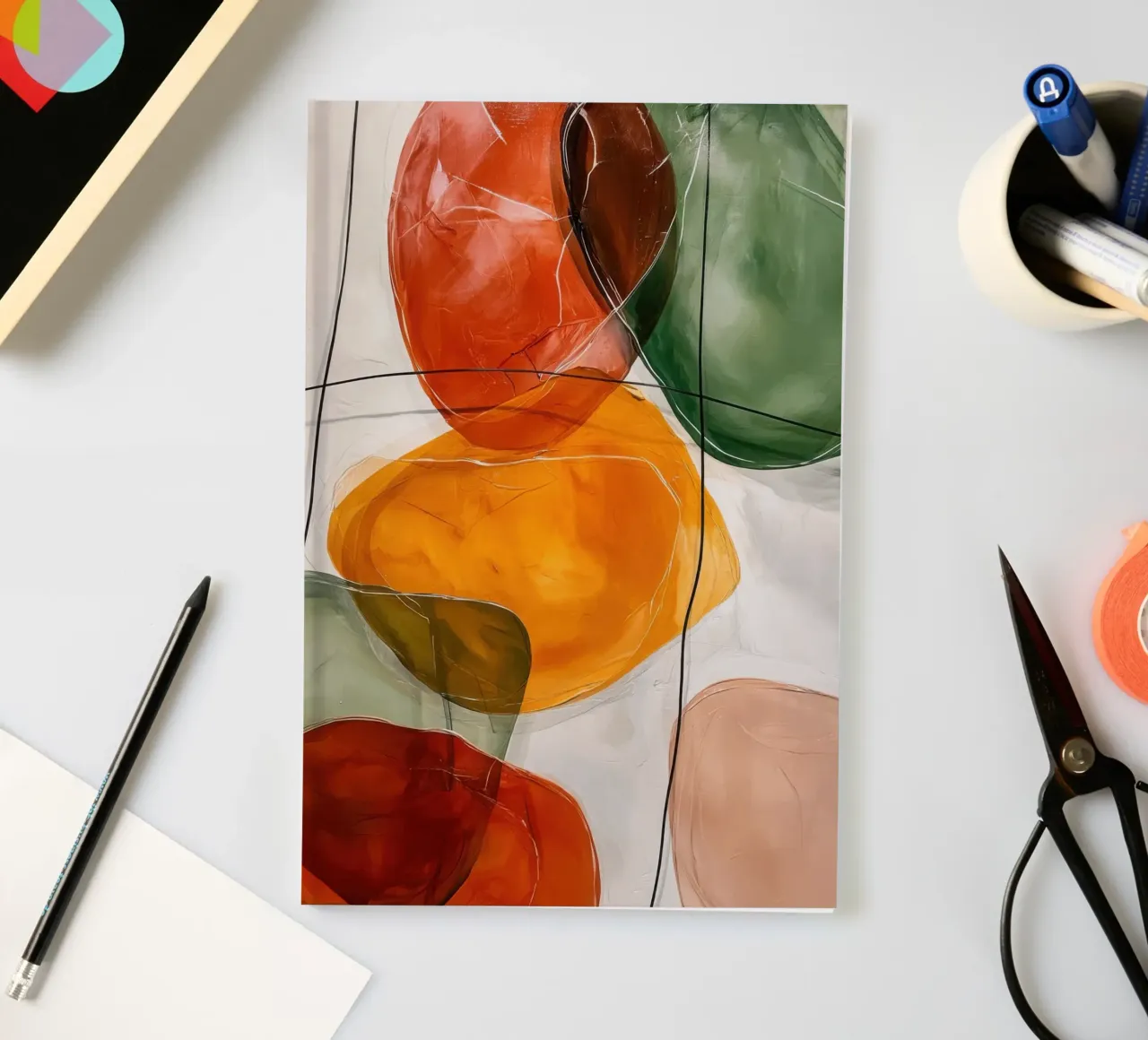 Modern Abstract Art in Earthy Colors notebook by Artbyvo