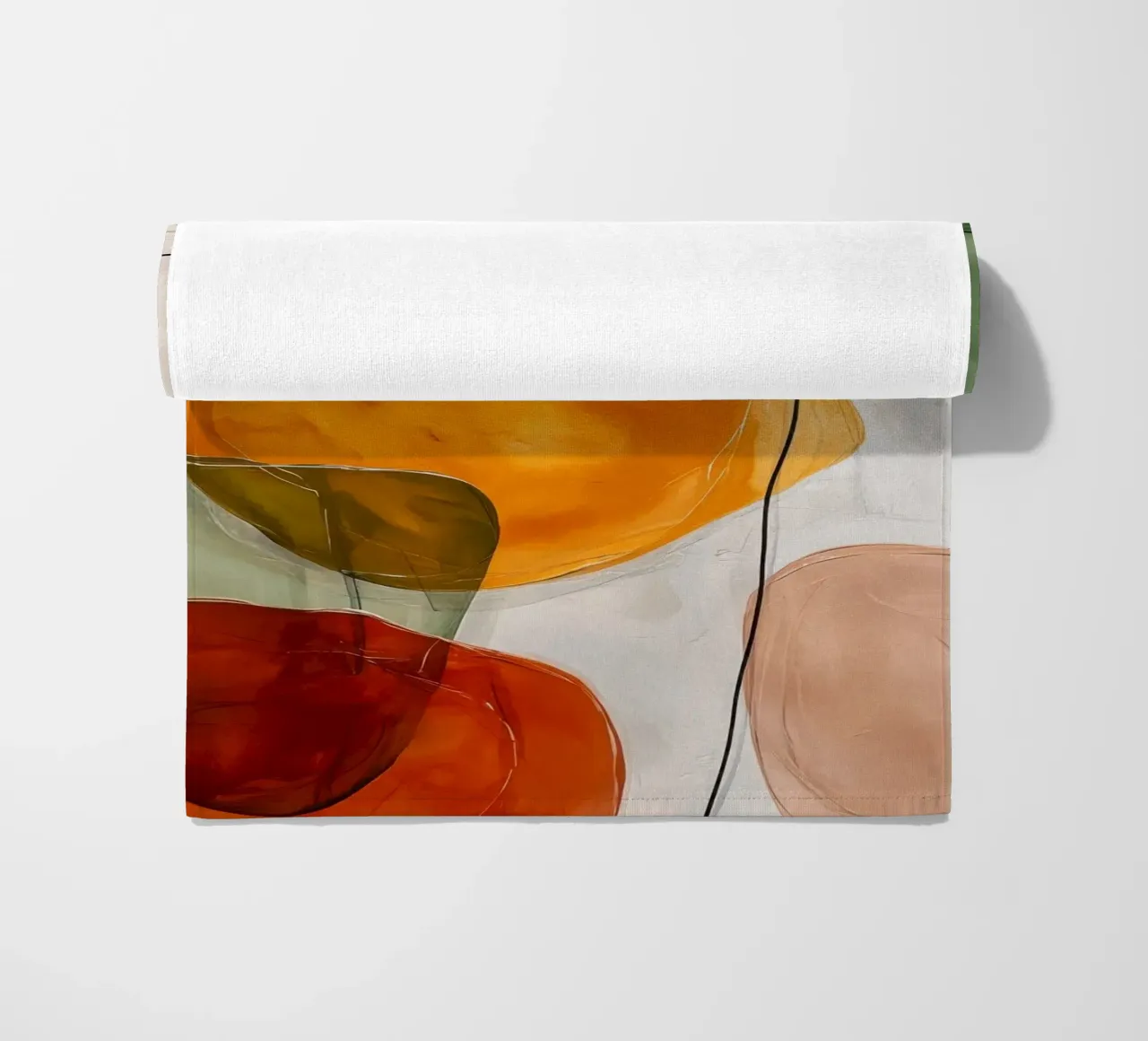Moderne abstracte kunst in aardse kleuren strandhanddoek van Artbyvo