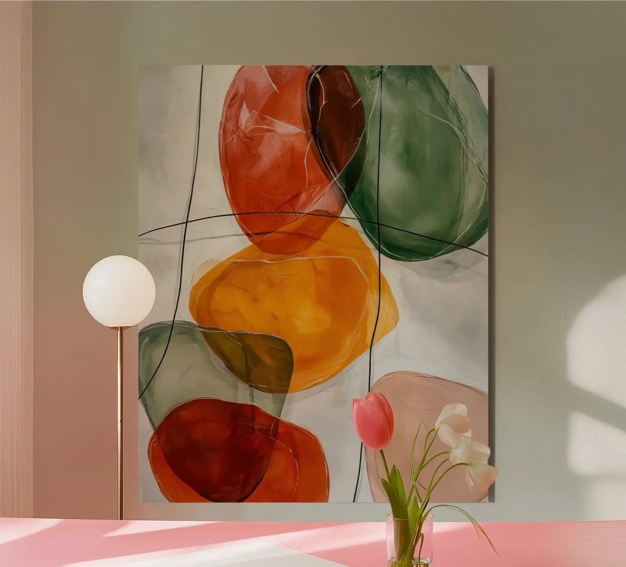 Arte astratta moderna nei colori della terra alluminio dibond da Artbyvo