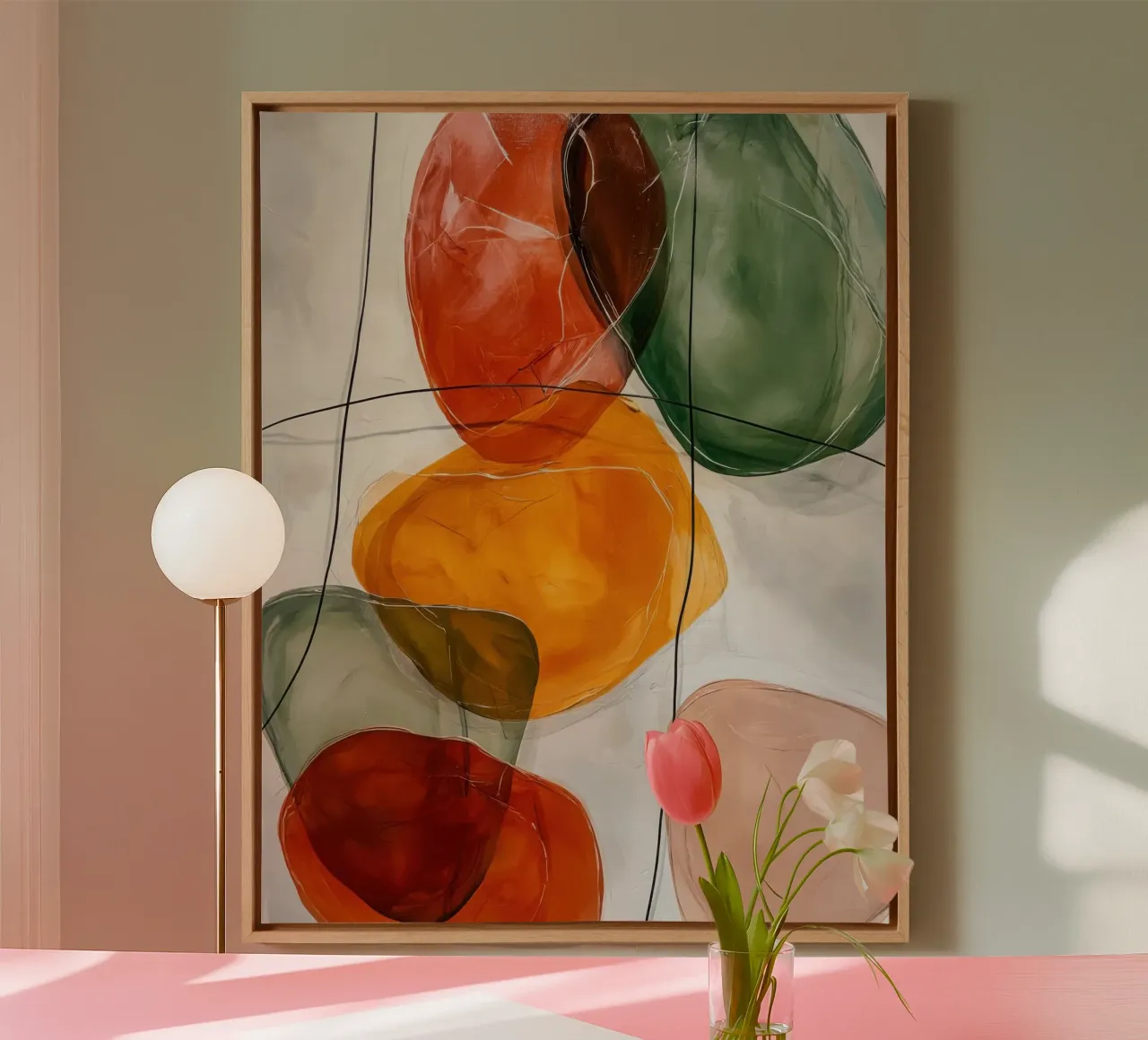 Moderne abstracte kunst in aardse kleuren canvas van Artbyvo