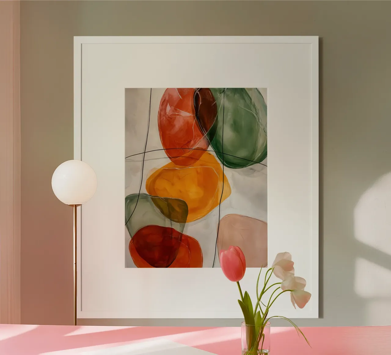 Moderne abstrakte Kunst in erdigen Farben Hahnemühle von Artbyvo