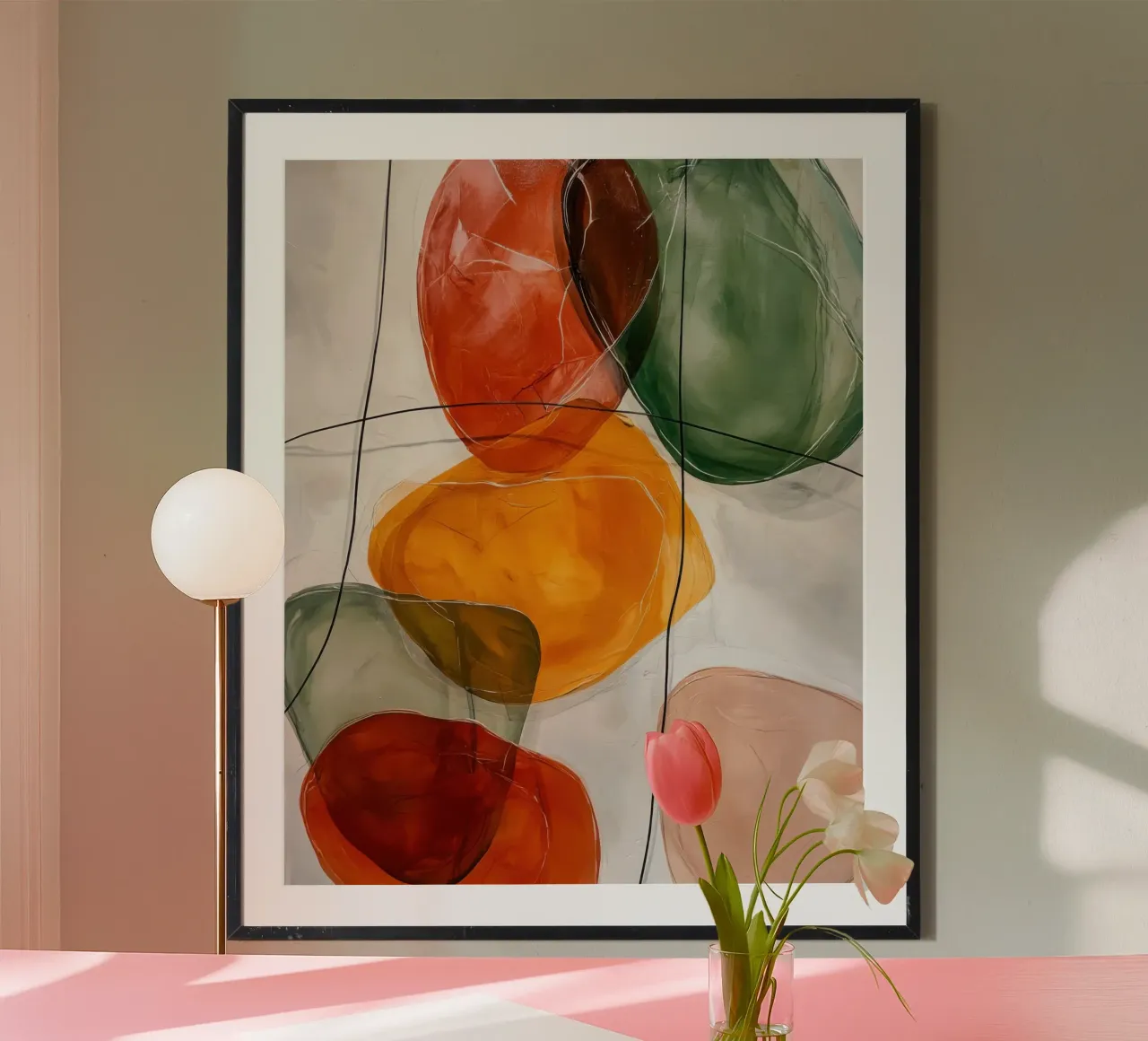 Moderne abstrakte Kunst in erdigen Farben Hahnemühle von Artbyvo