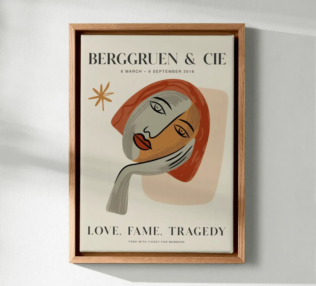 Picasso geïnspireerde Berggruen Tentoonstellingsaffiche - Moderne Kunst canvas met Baklijst van homdeco