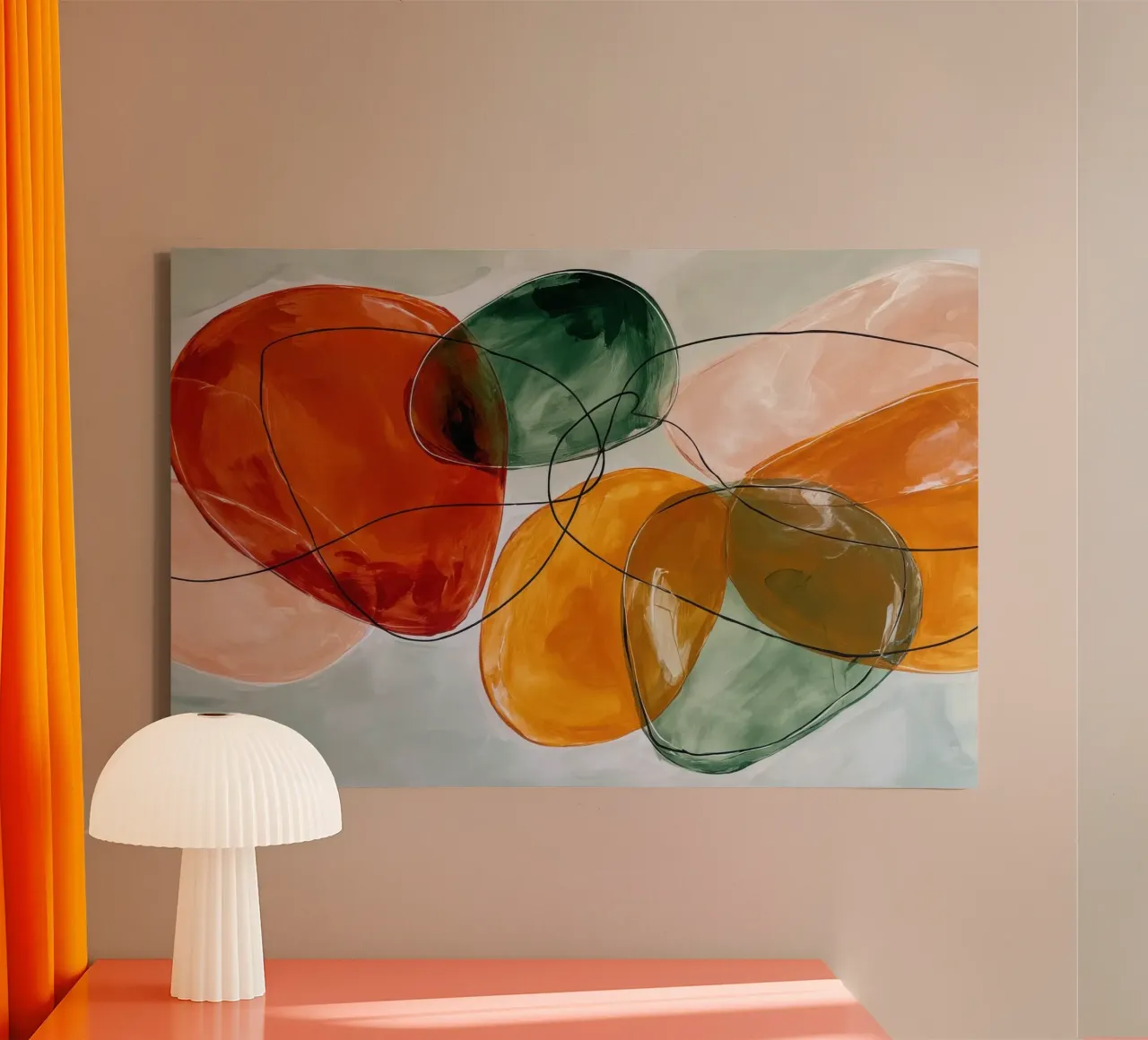 Minimalist Organic Forms in Motion canvas by Artbyvo