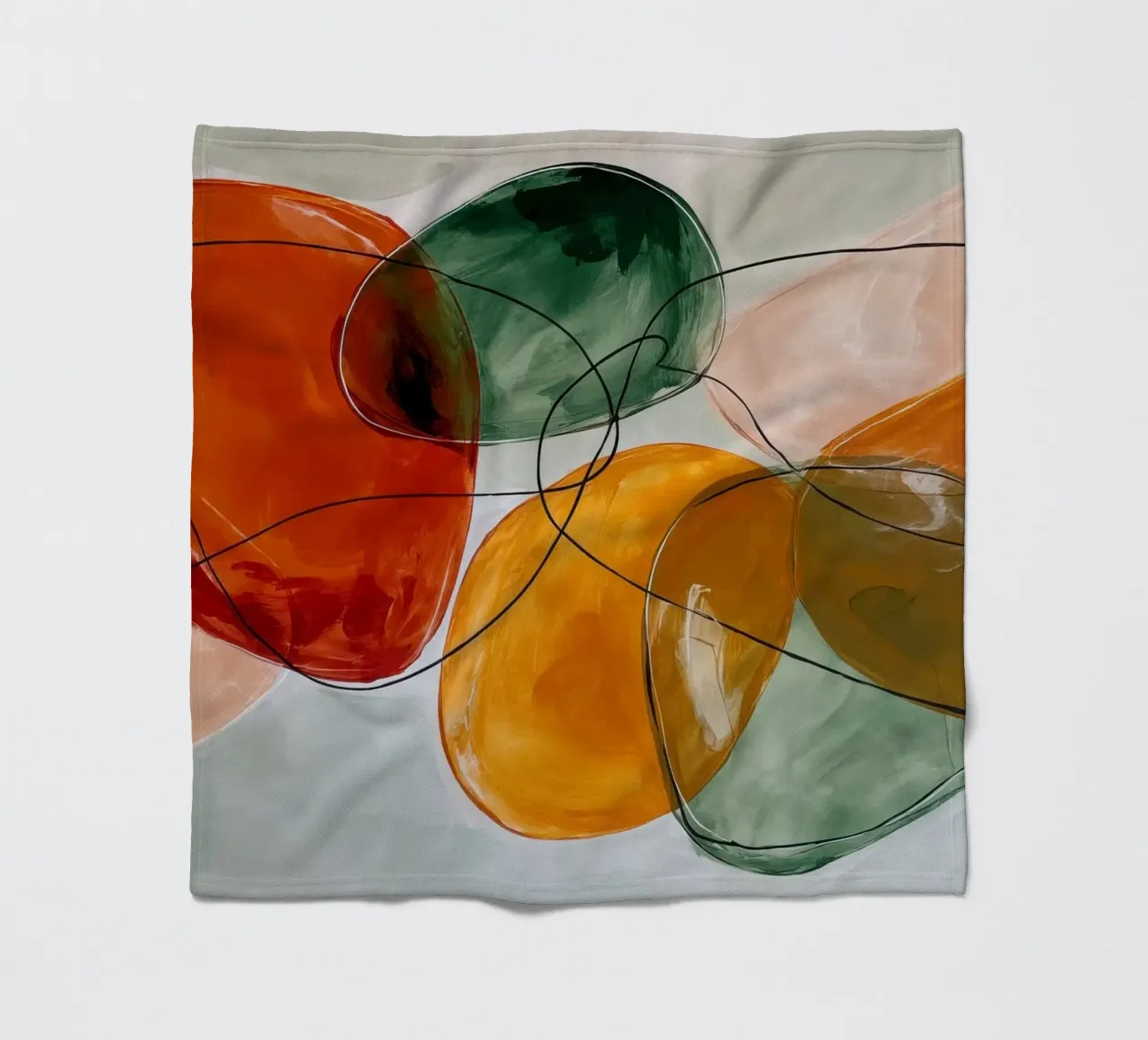 Forme organiche minimaliste in movimento coperta in pile da Artbyvo