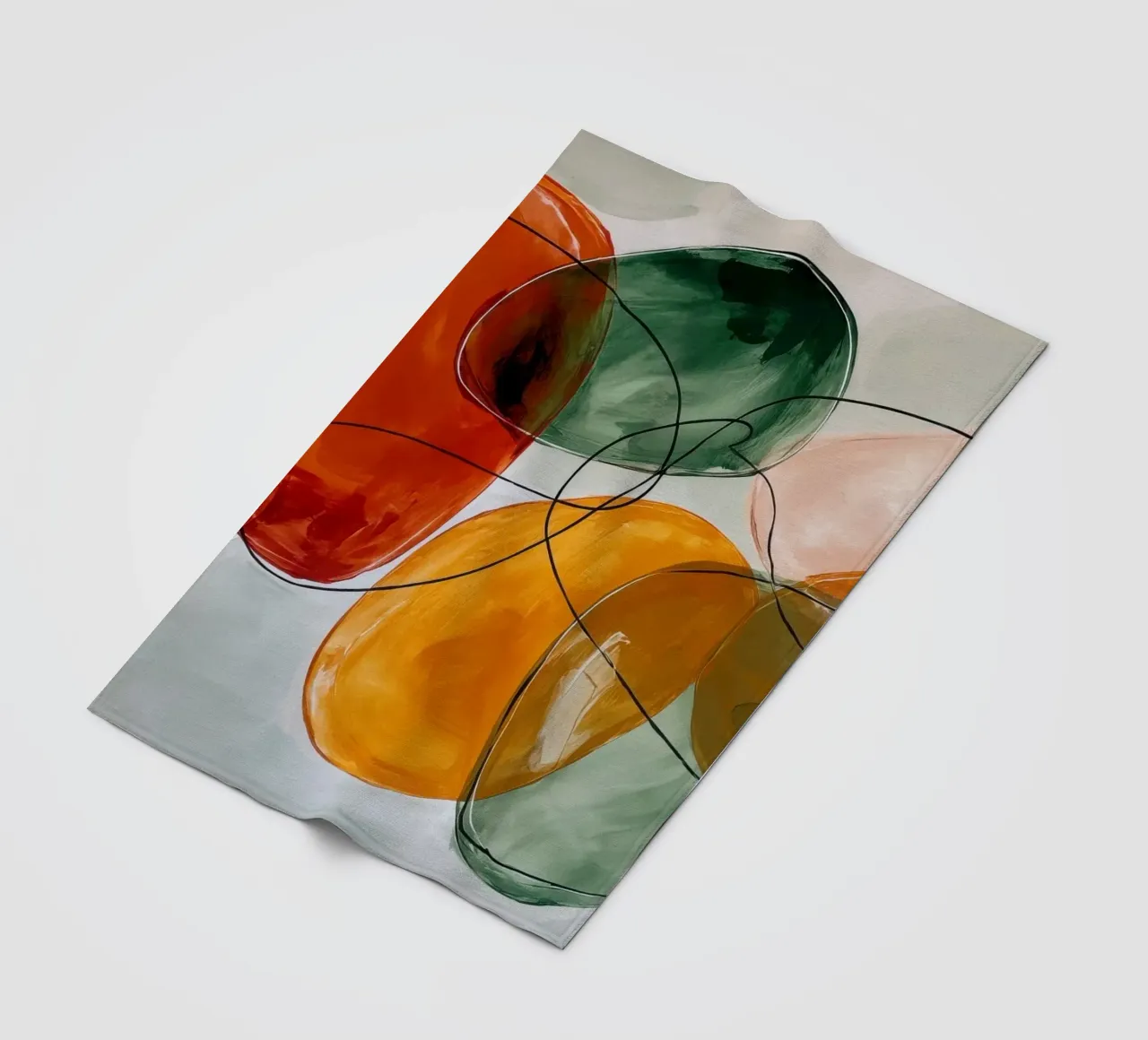 Forme organiche minimaliste in movimento coperta in pile da Artbyvo