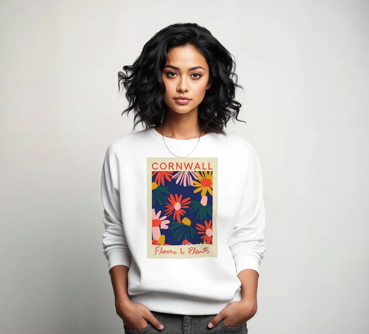Cornwall Flowers & Plants - Vibrant Abstract Floral Print sweatshirt by homdeco
