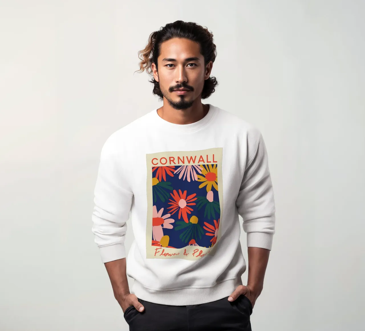 Cornwall Flowers & Plants - Vibrant Abstract Floral Print sweatshirt by homdeco