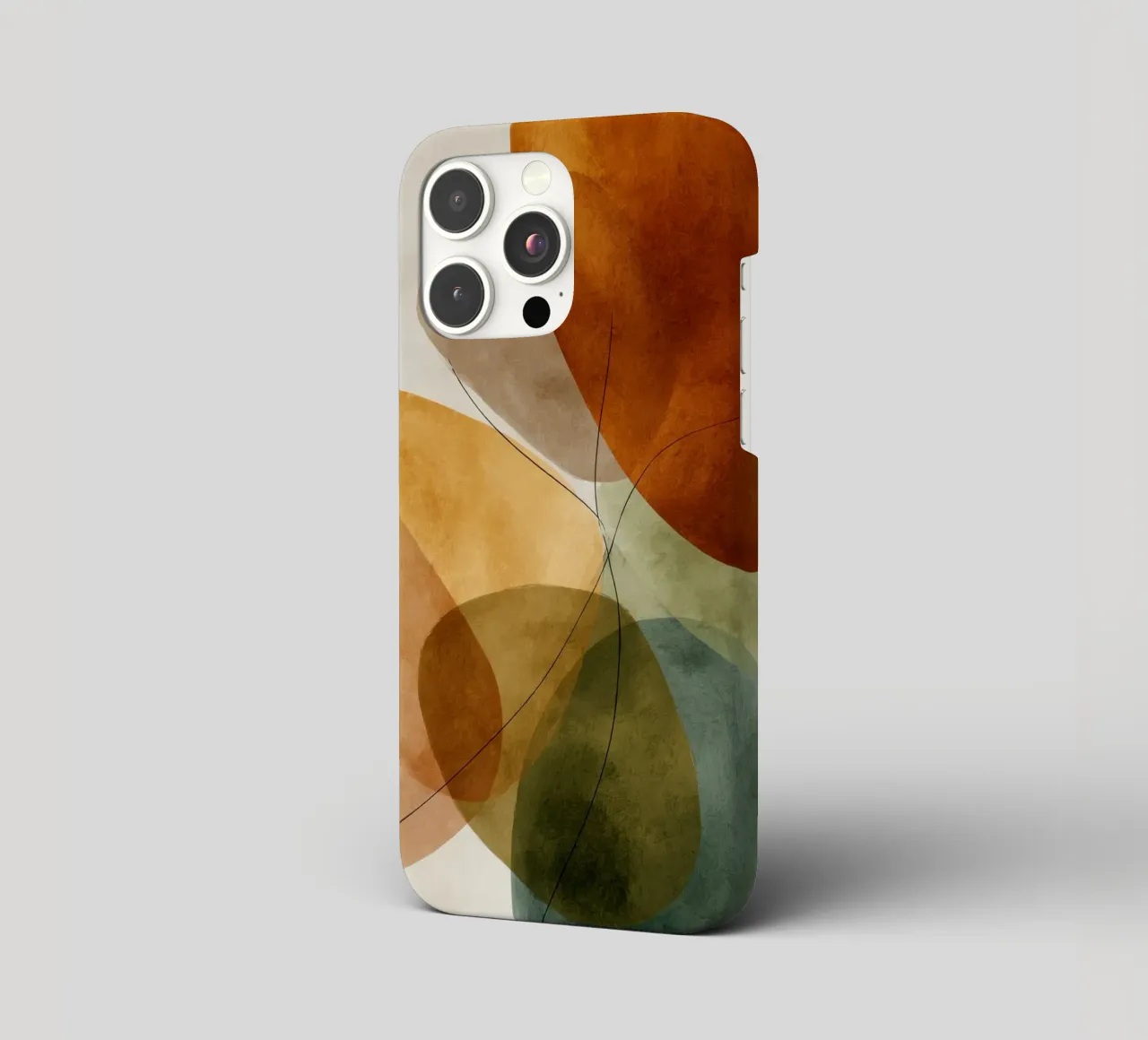 Overlapping Color Fields and Black Lines iphone case by Artbyvo