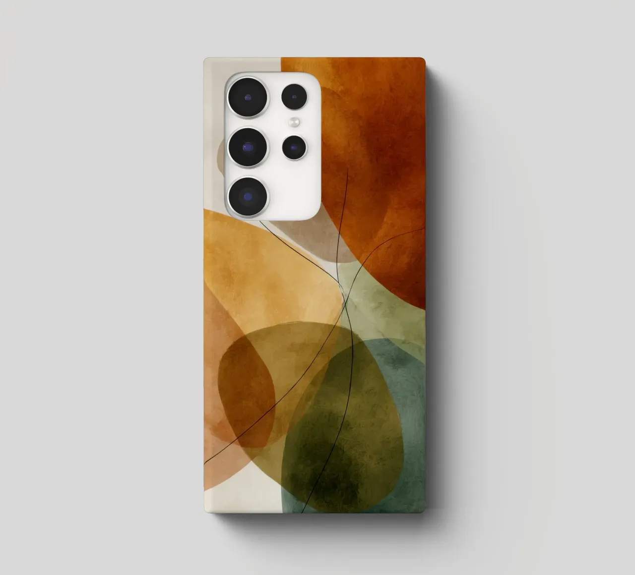 Overlapping Color Fields and Black Lines samsung phone case by Artbyvo