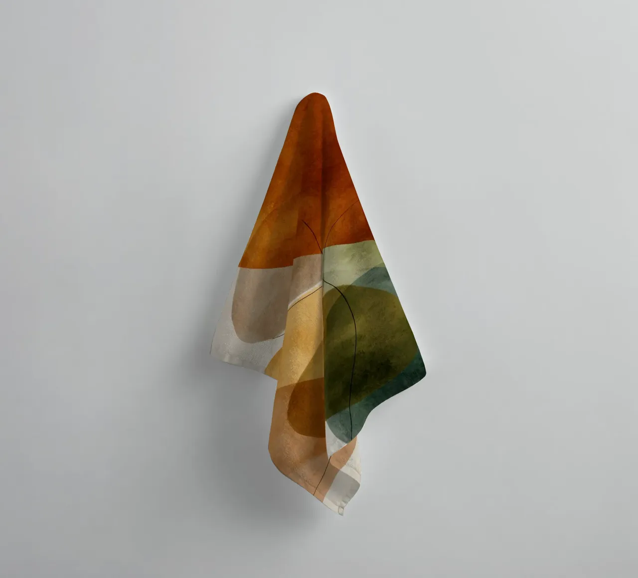Chevauchement des champs de couleur et des lignes noires serviette de bain de Artbyvo