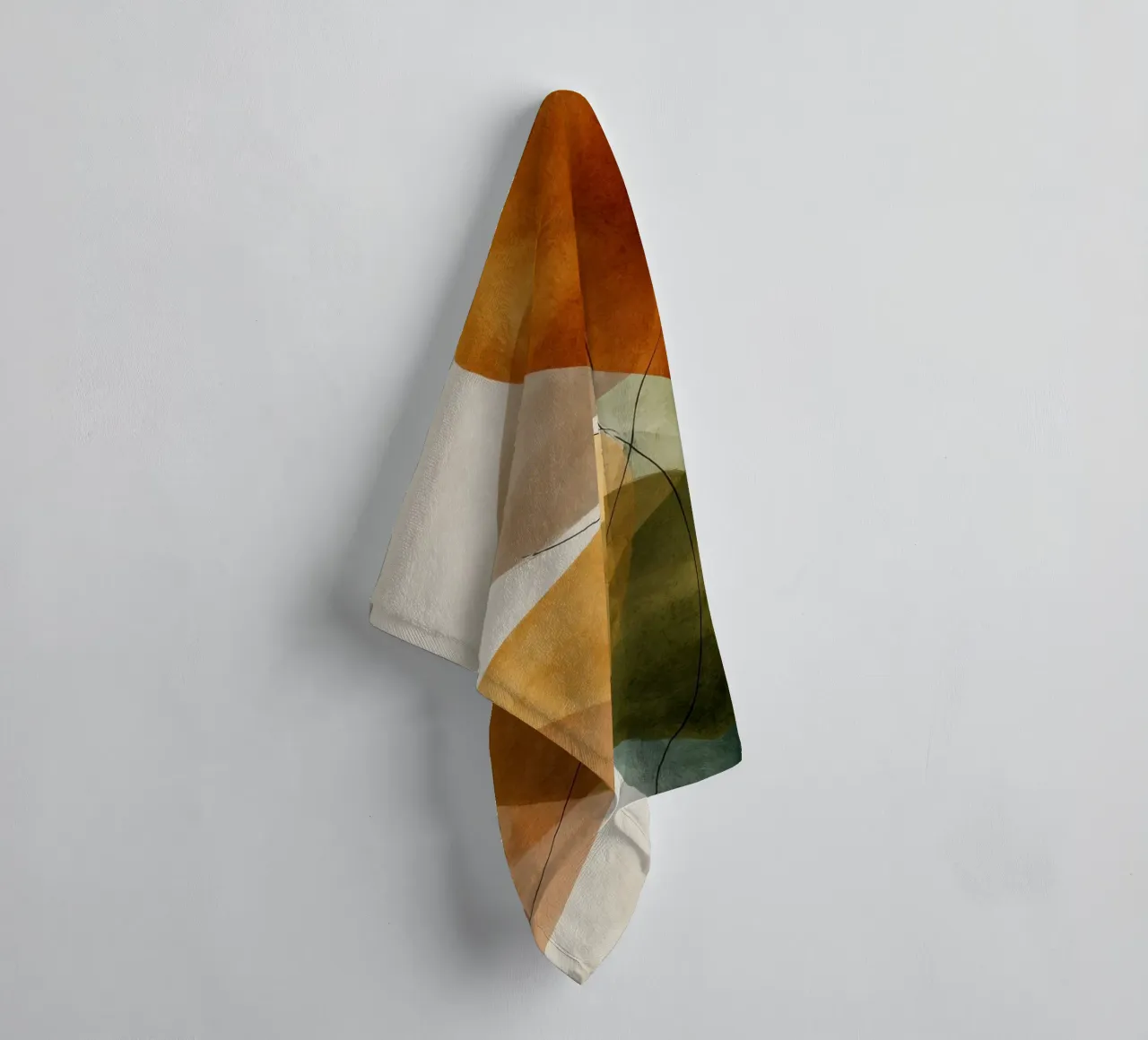 Chevauchement des champs de couleur et des lignes noires serviette de bain de Artbyvo
