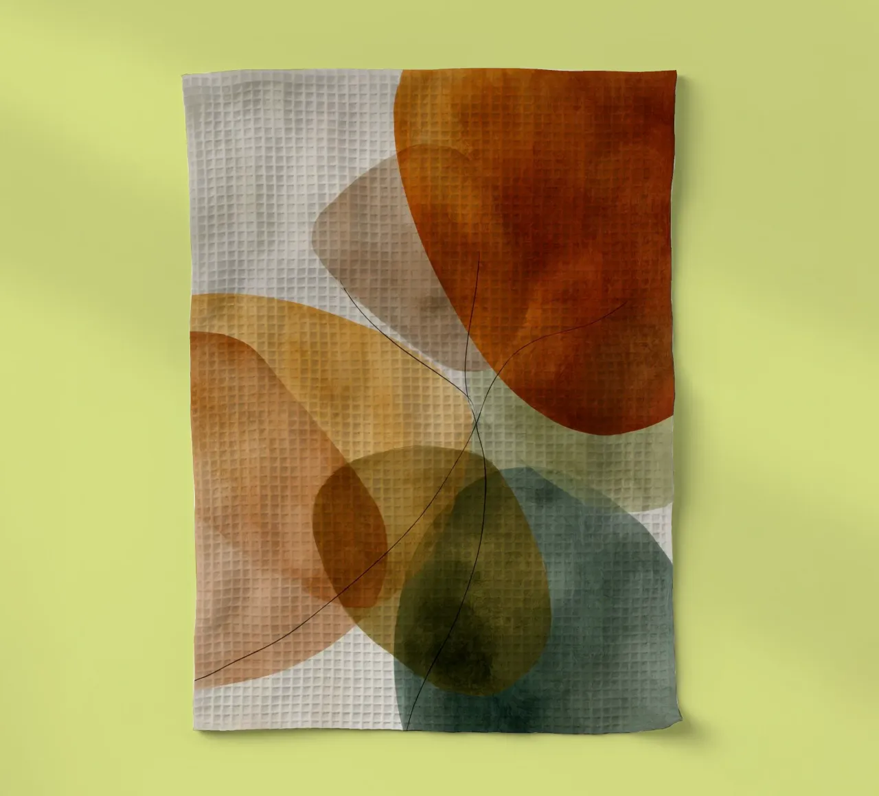 Sovrapposizione di campi di colore e linee nere canovaccio da cucina da Artbyvo