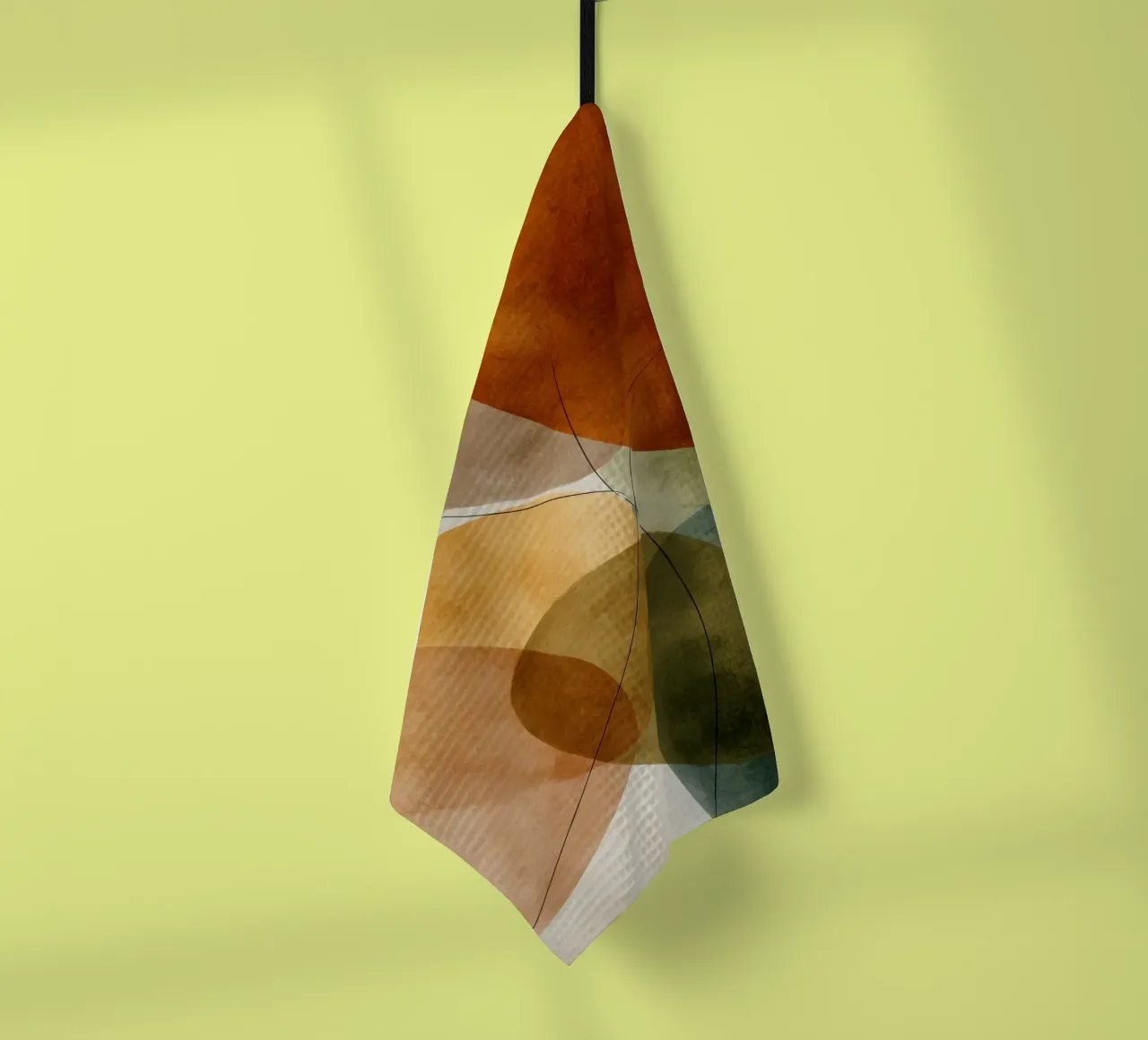 Sovrapposizione di campi di colore e linee nere canovaccio da cucina da Artbyvo