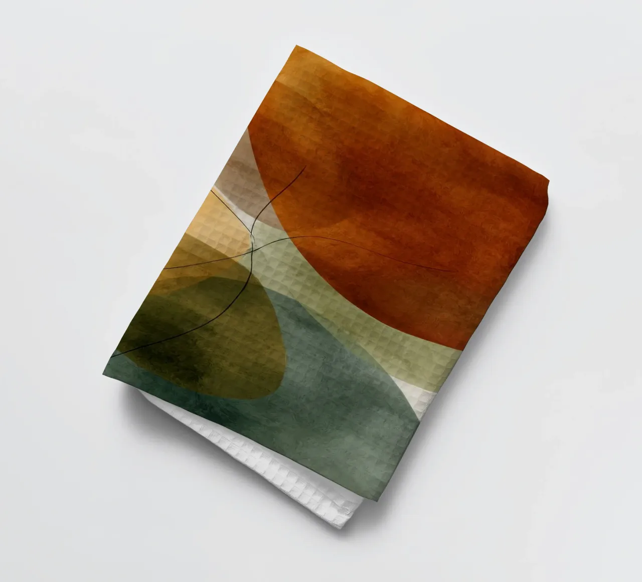 Sovrapposizione di campi di colore e linee nere canovaccio da cucina da Artbyvo