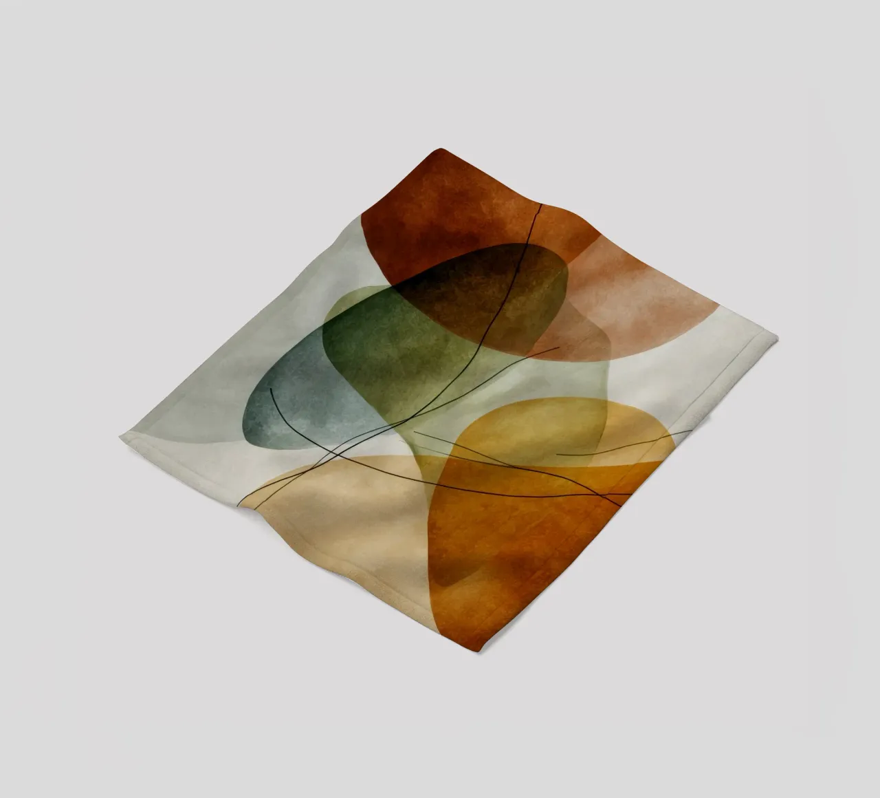 Cerchi rossi smorzati con linee grafiche coperta in pile da Artbyvo