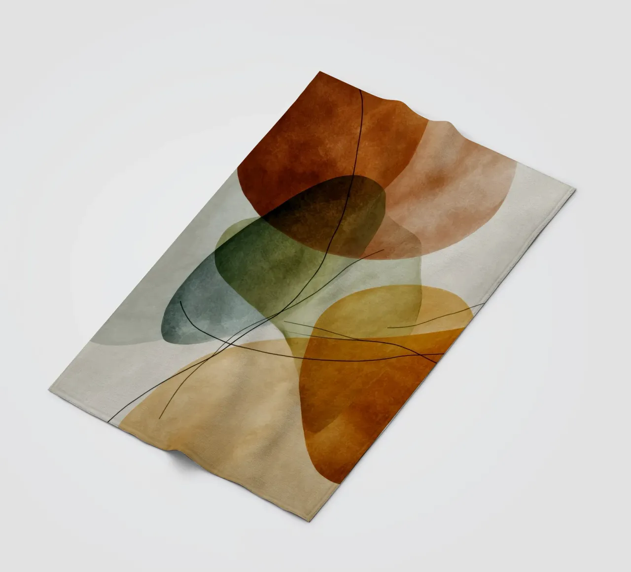 Cerchi rossi smorzati con linee grafiche coperta in pile da Artbyvo