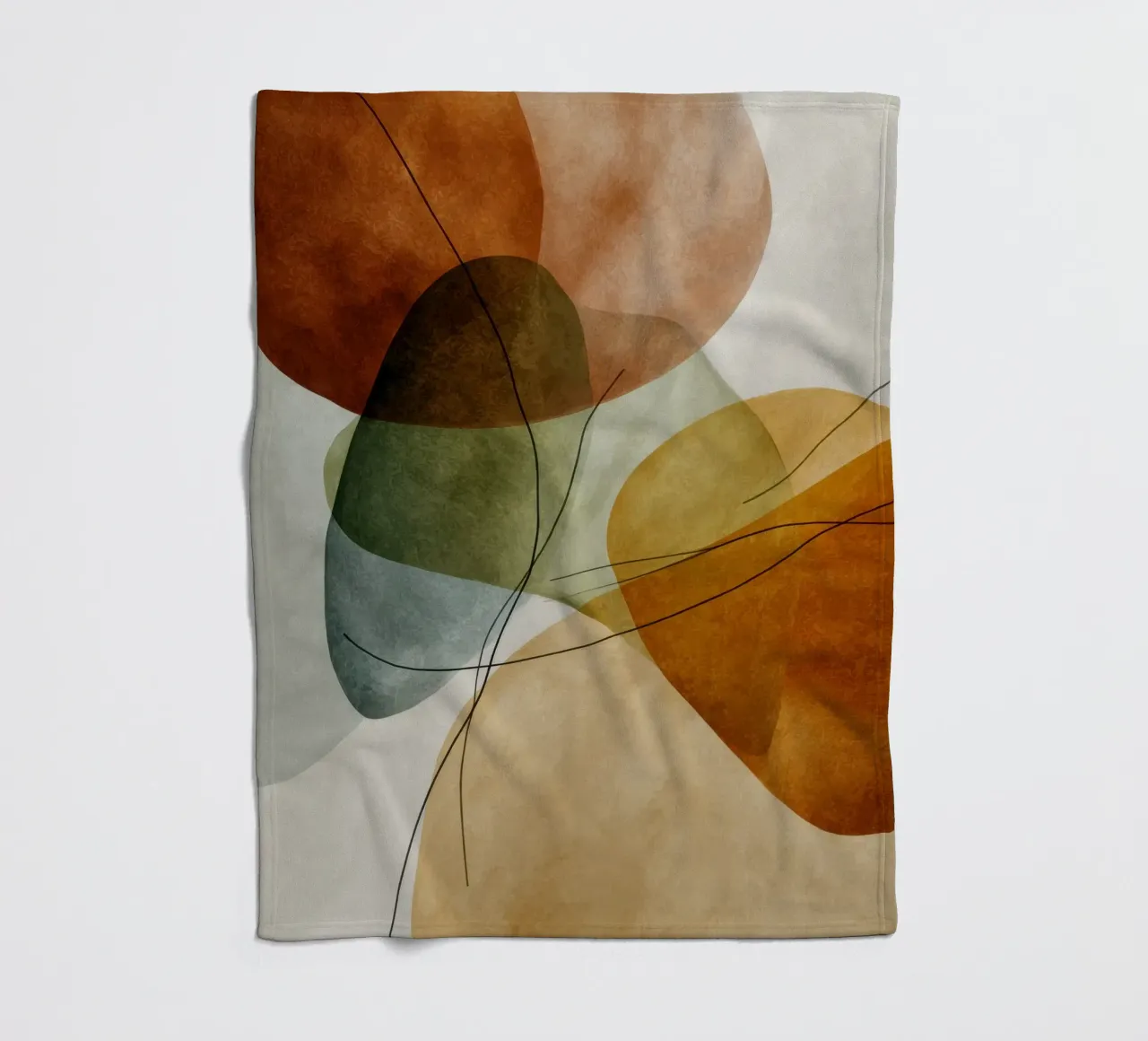 Cerchi rossi smorzati con linee grafiche coperta in pile da Artbyvo