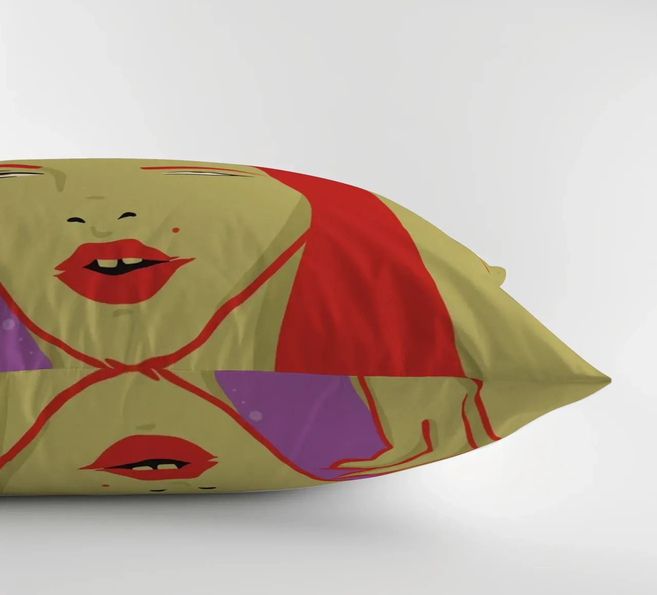 Me When Men - Femme agacée qui roule des yeux coussin de Lisa Jureczko Arts Illustration