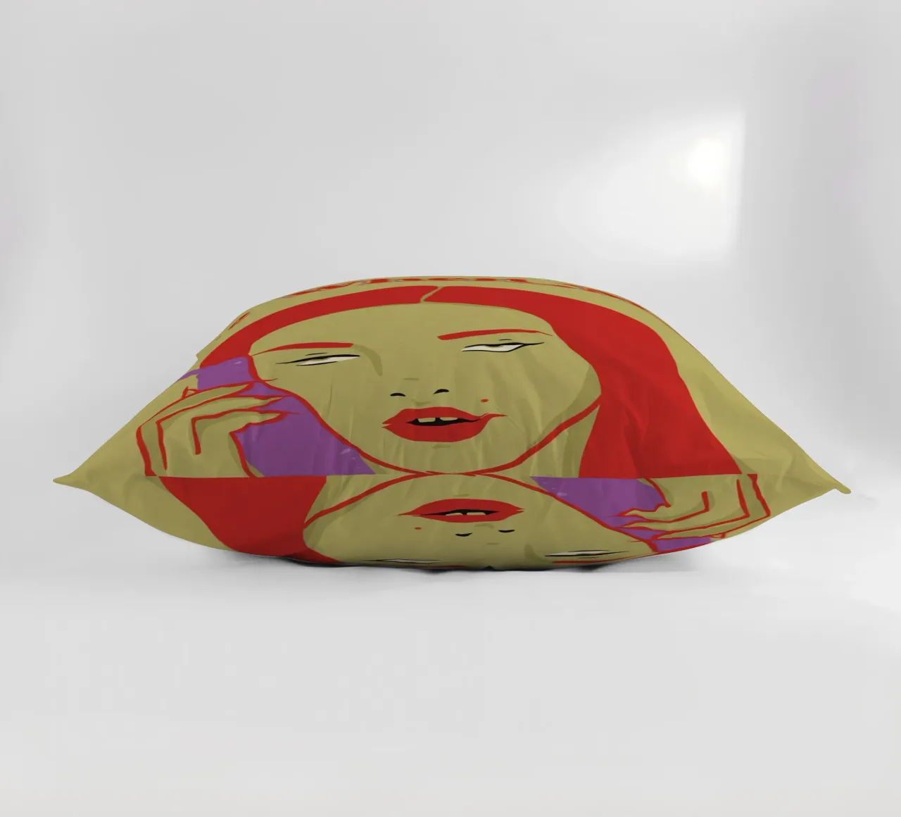 Me When Men - Femme agacée qui roule des yeux coussin de Lisa Jureczko Arts Illustration