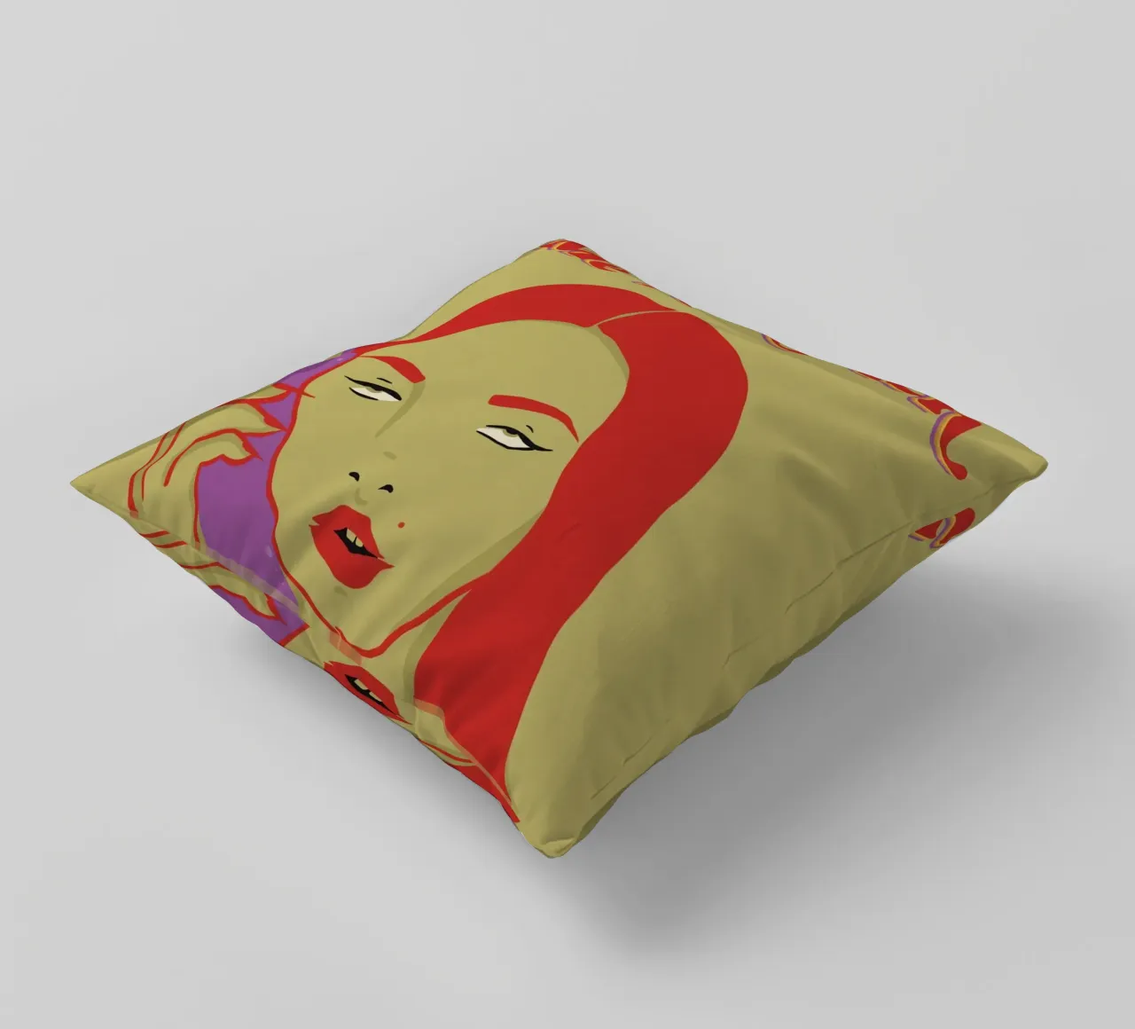 Me When Men - Femme agacée qui roule des yeux coussin de Lisa Jureczko Arts Illustration
