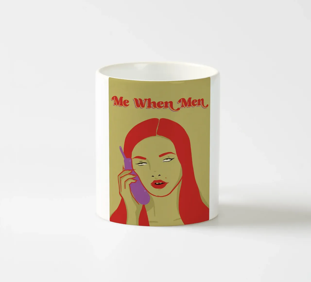 Me When Men - Geïrriteerde vrouw die met haar ogen rolt keramische mok van Lisa Jureczko Arts Illustration