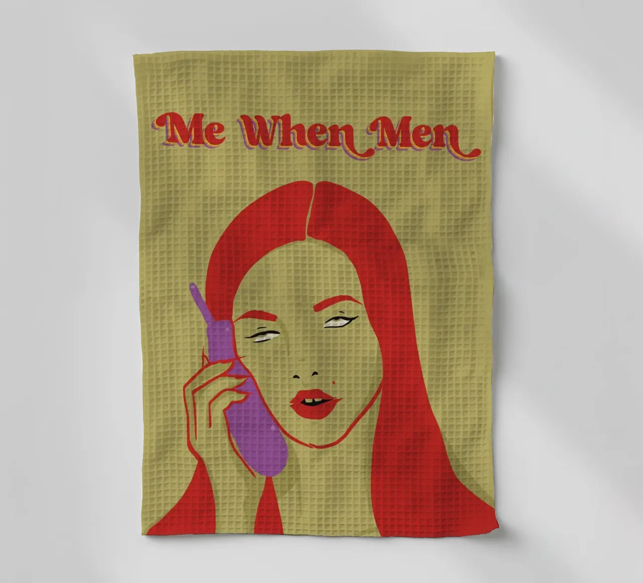 Me When Men - Femme agacée qui roule des yeux torchon de Lisa Jureczko Arts Illustration