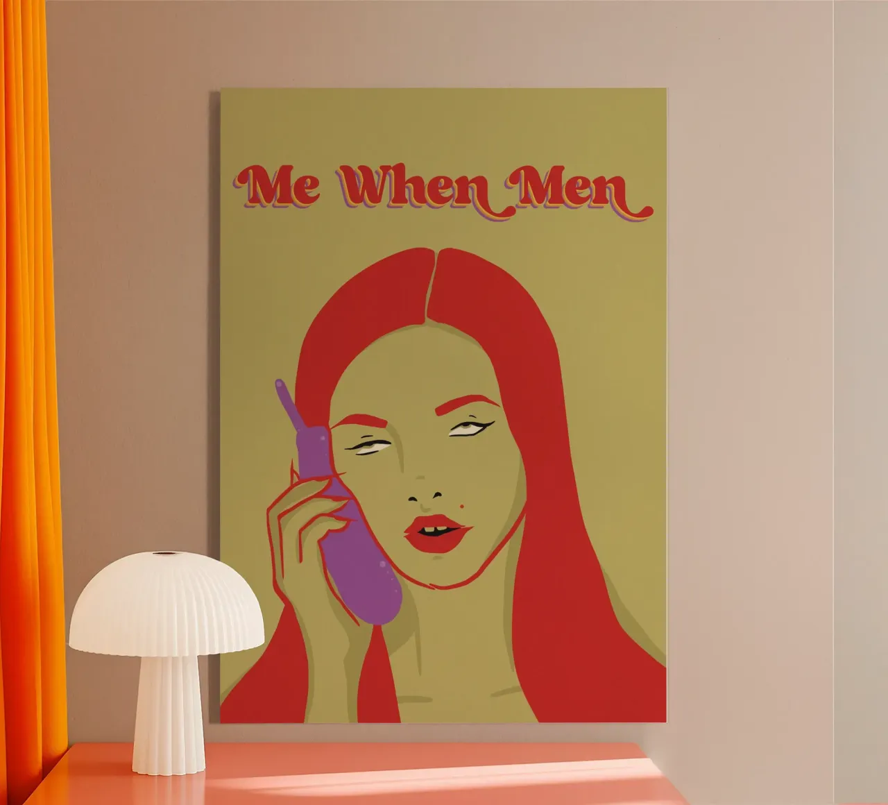 Me When Men - Mujer enfadada poniendo los ojos en blanco metacrilato de Lisa Jureczko Arts Illustration