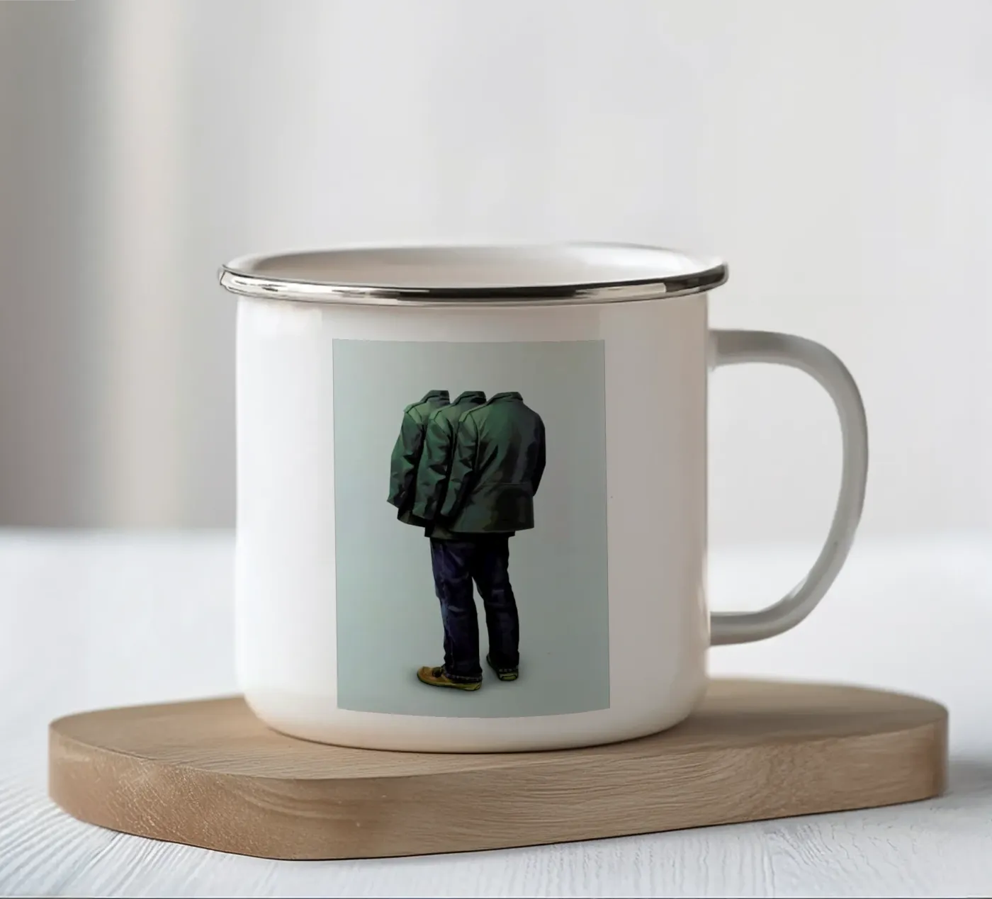 Surrounded enamel mug by Tapio Mömmö