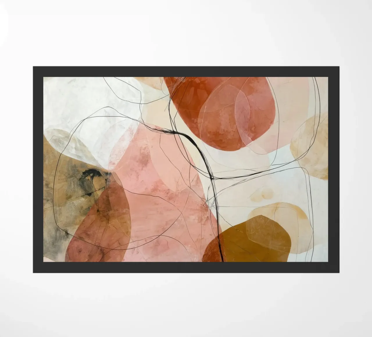 Strati astratti arancione e rosa tenui zerbino da Artbyvo