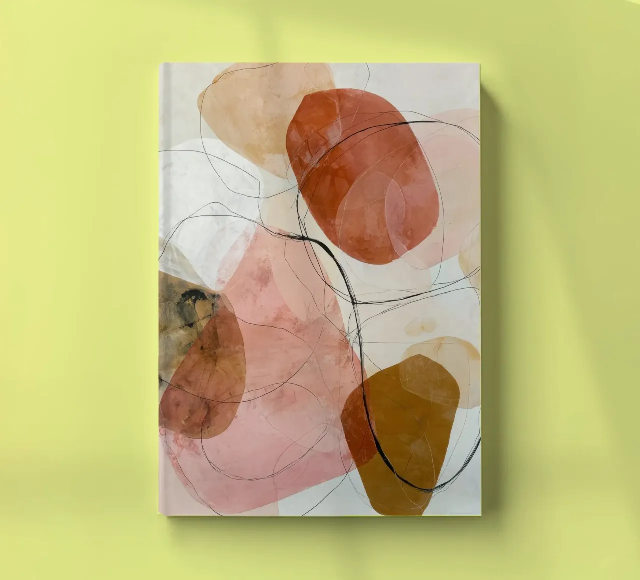 Soft Orange and Pink Abstract Layers notebook by Artbyvo
