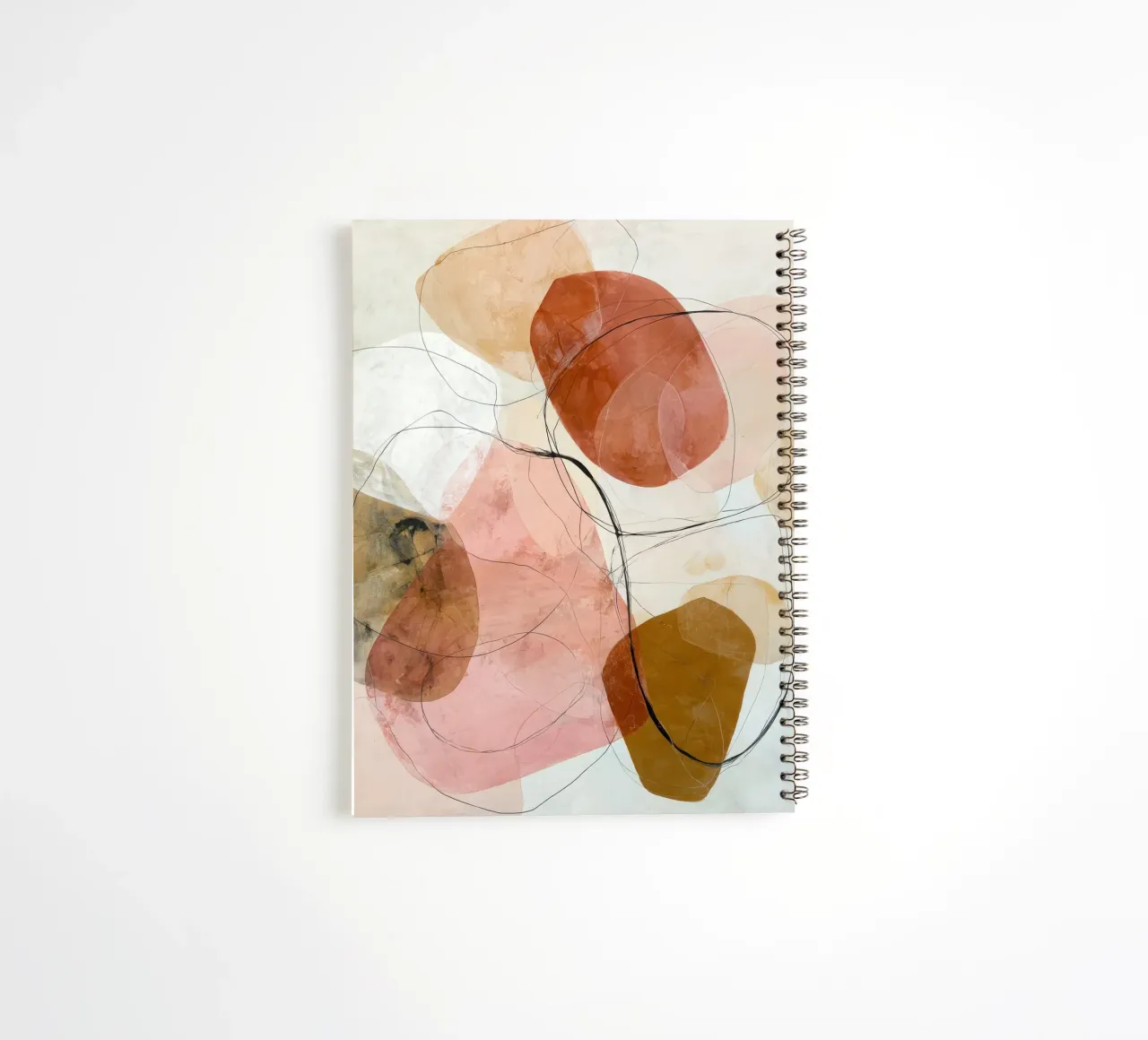 Soft Orange and Pink Abstract Layers spiral notebook by Artbyvo