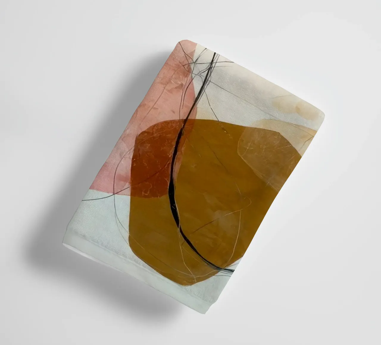 Soft Orange and Pink Abstract Layers towel by Artbyvo