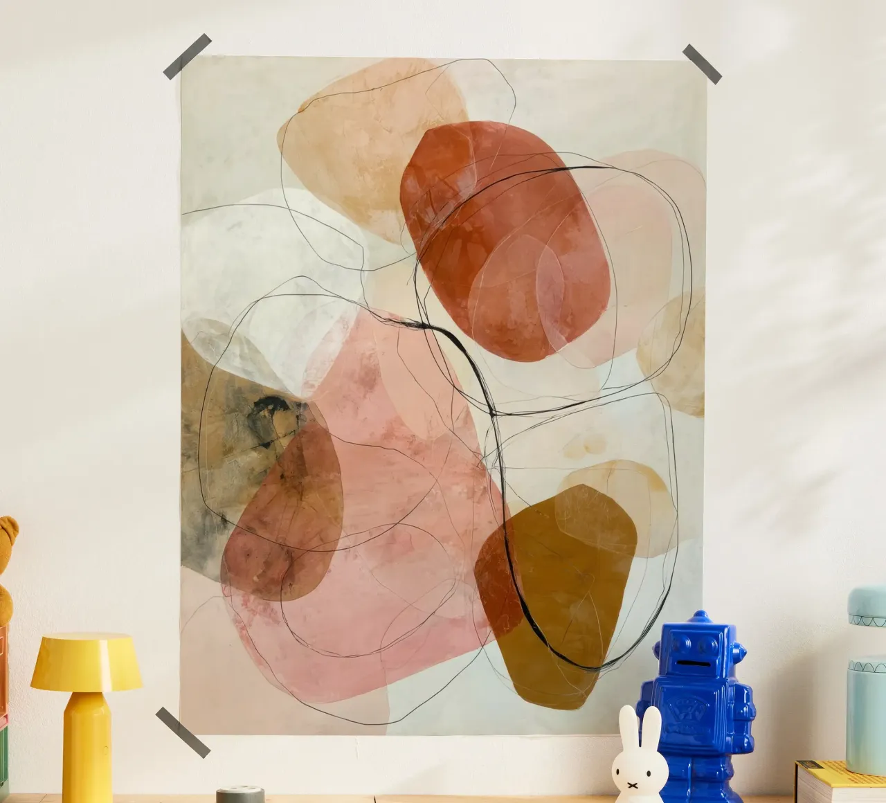Strati astratti arancione e rosa tenui carta hahnemühle da Artbyvo
