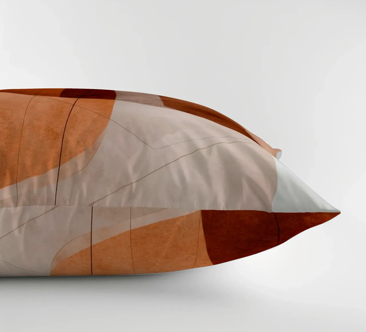 Geometria in terracotta con accenti di disegno lineare cuscino da Artbyvo