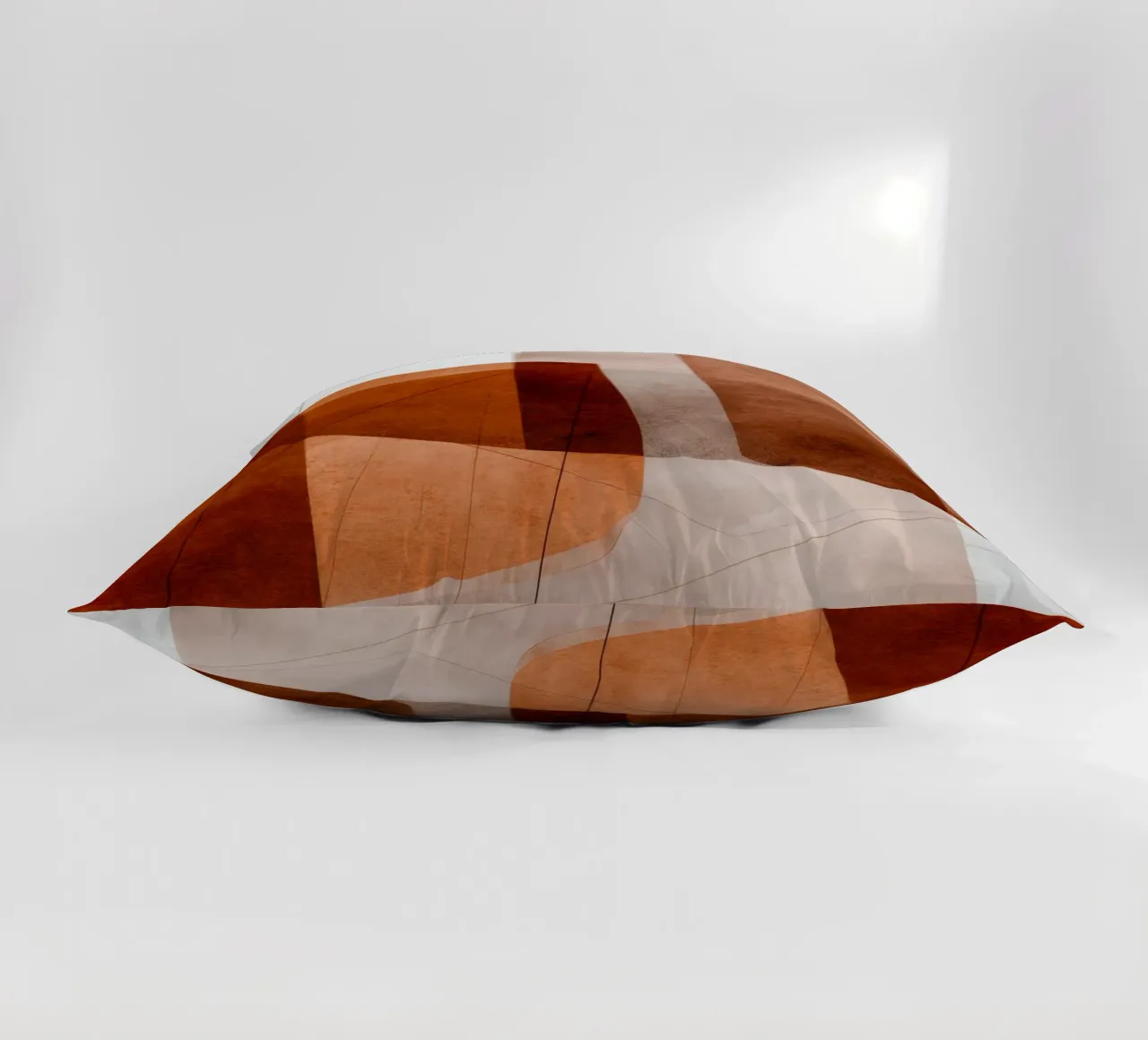 Geometria in terracotta con accenti di disegno lineare cuscino da Artbyvo