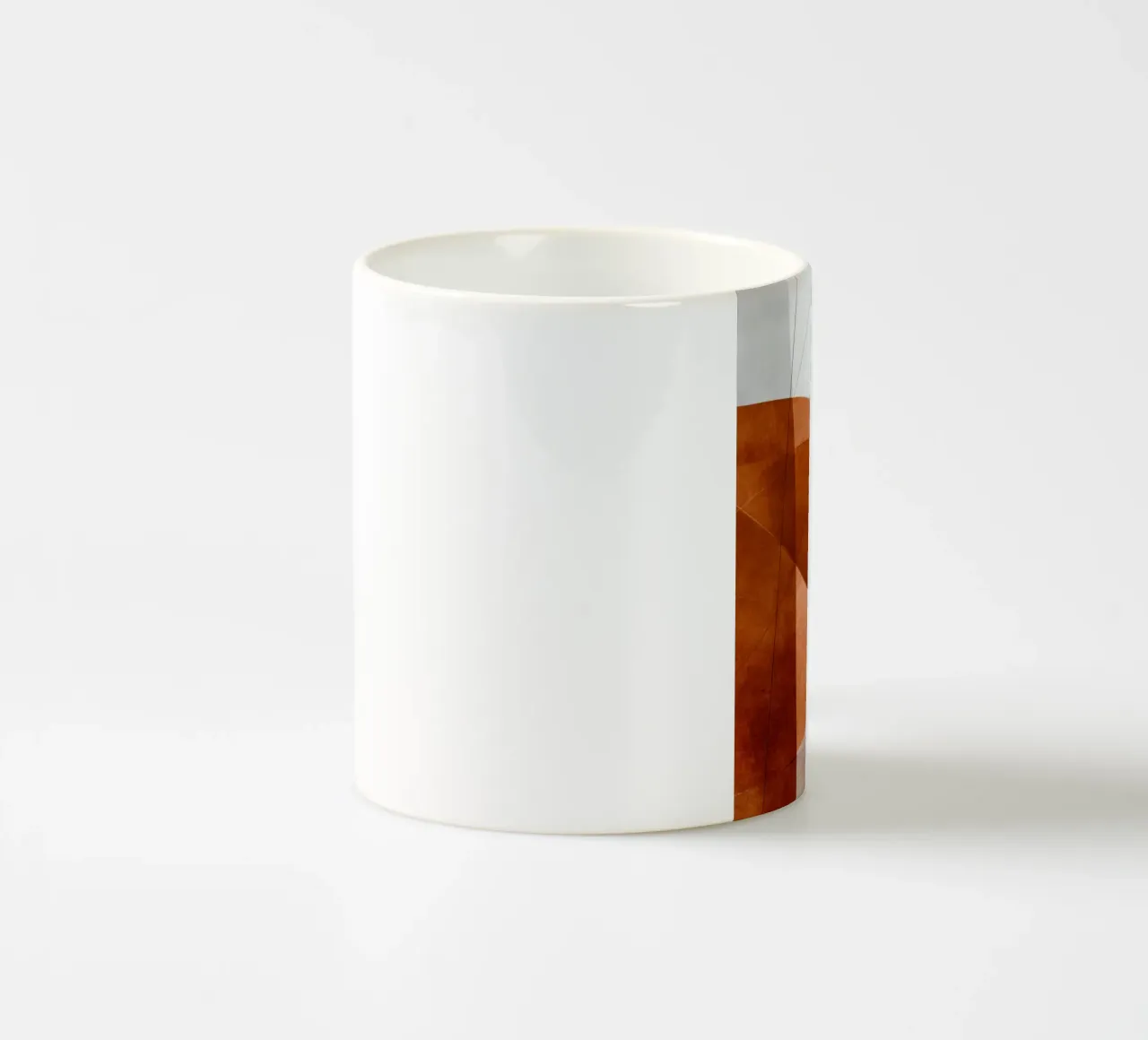 Geometria in terracotta con accenti di disegno lineare tazza in ceramica da Artbyvo