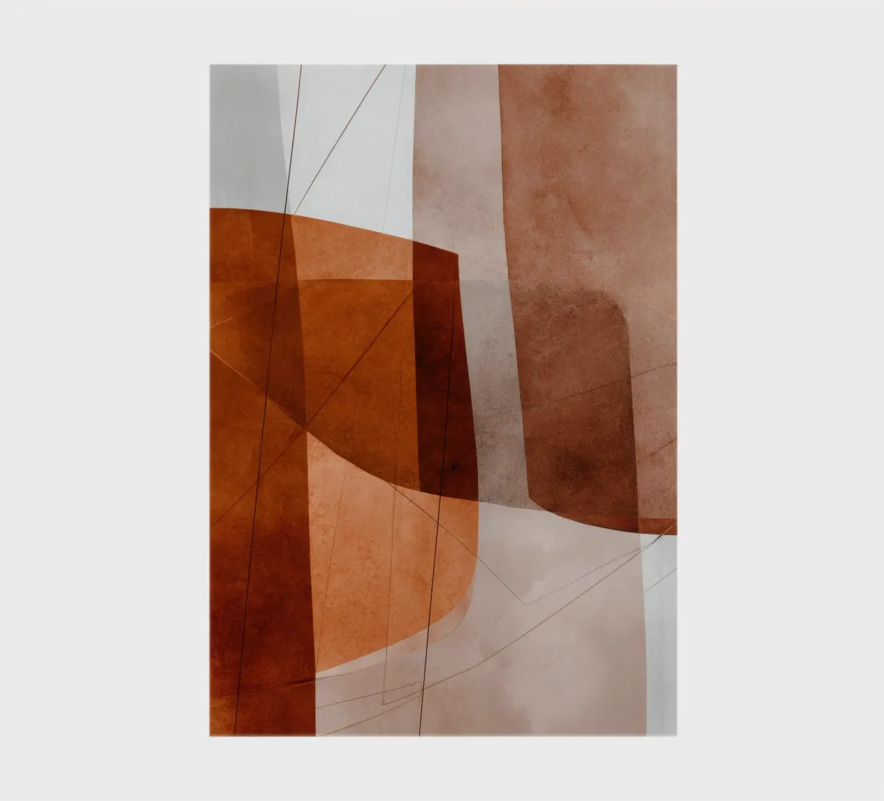 Terracotta Geometry with Line Drawing Accents notebook by Artbyvo