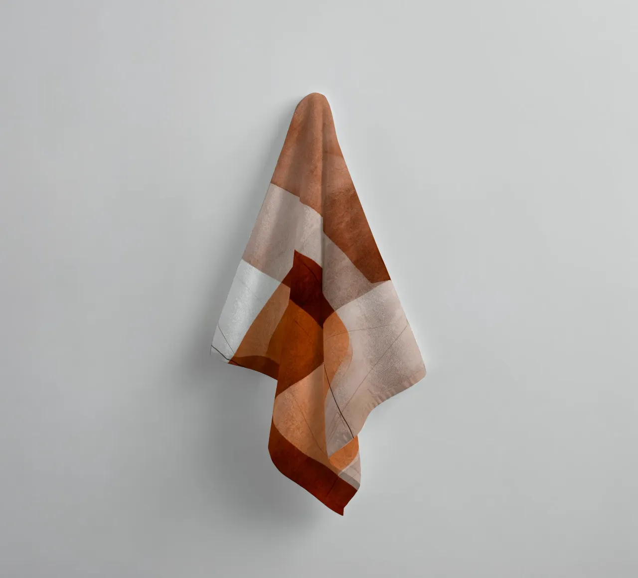 Geometria in terracotta con accenti di disegno lineare asciugamano da bagno da Artbyvo