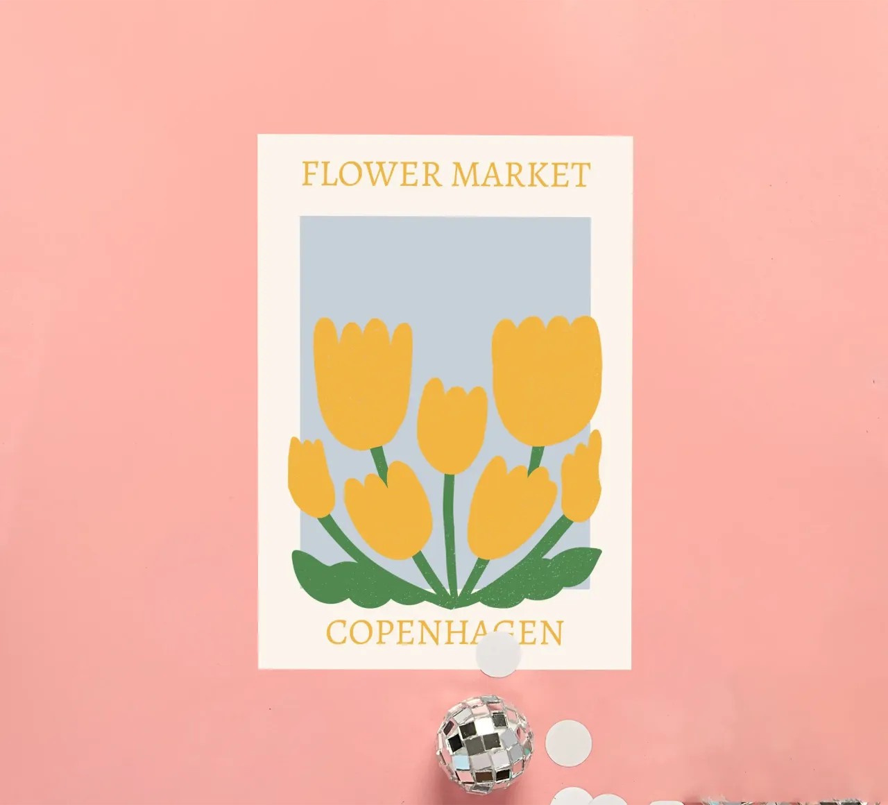 Stampa Tulipani gialli del mercato dei fiori di Copenhagen - Botanica adesivo da homdeco