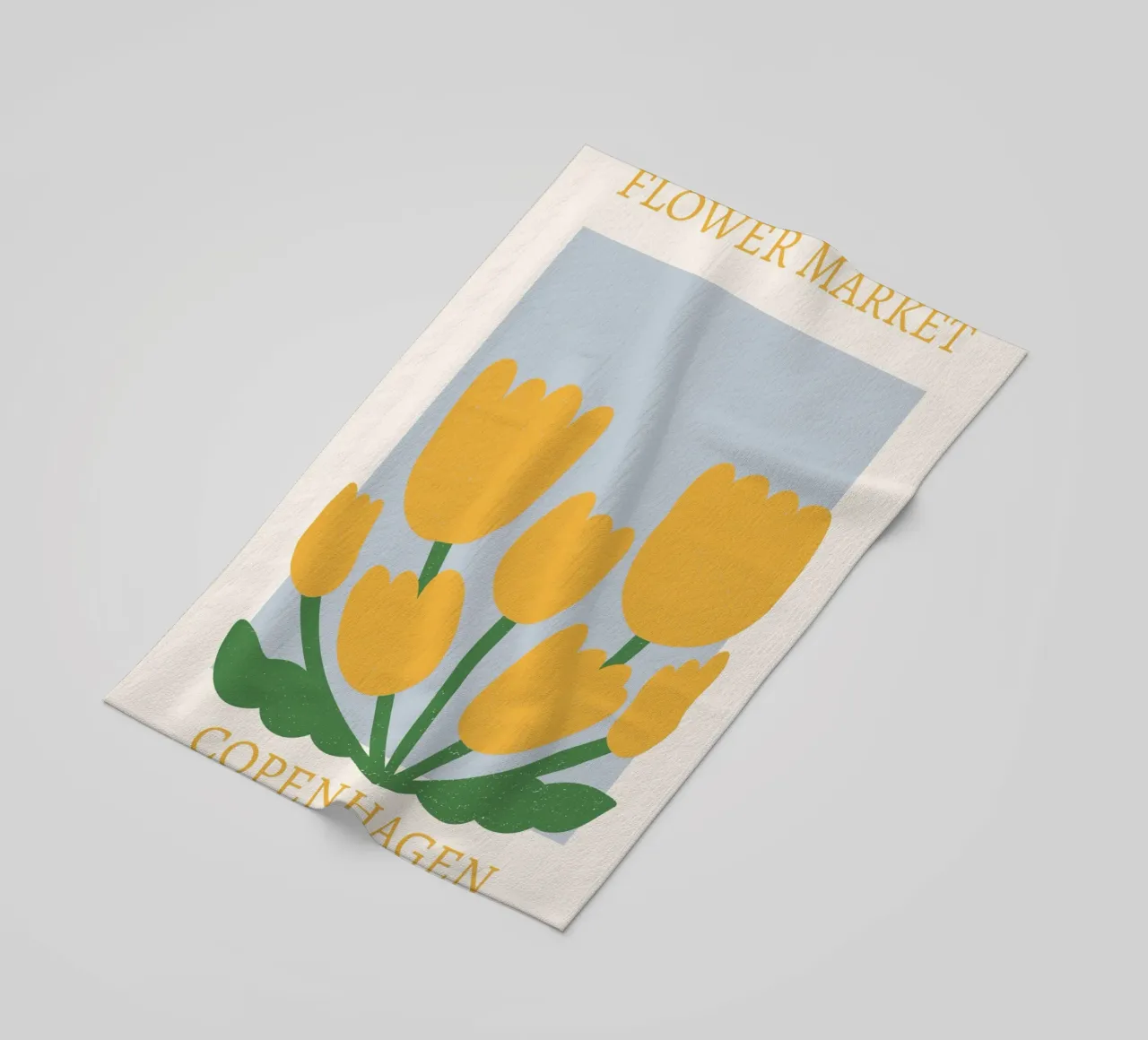 Stampa Tulipani gialli del mercato dei fiori di Copenhagen - Botanica telo mare da homdeco