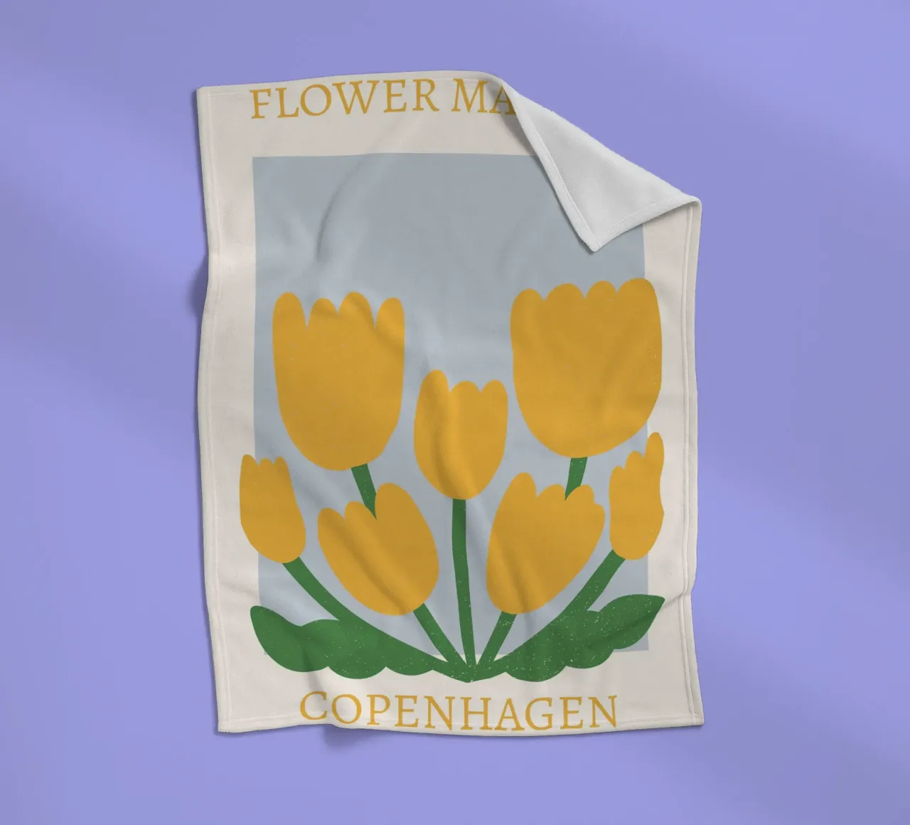 Stampa Tulipani gialli del mercato dei fiori di Copenhagen - Botanica coperta in pile da homdeco
