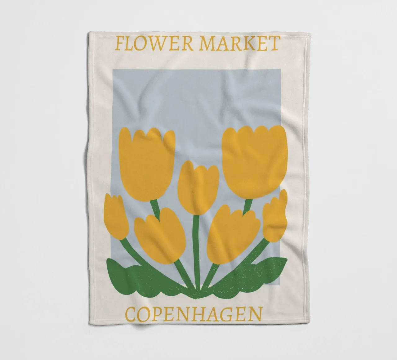 Stampa Tulipani gialli del mercato dei fiori di Copenhagen - Botanica coperta in pile da homdeco
