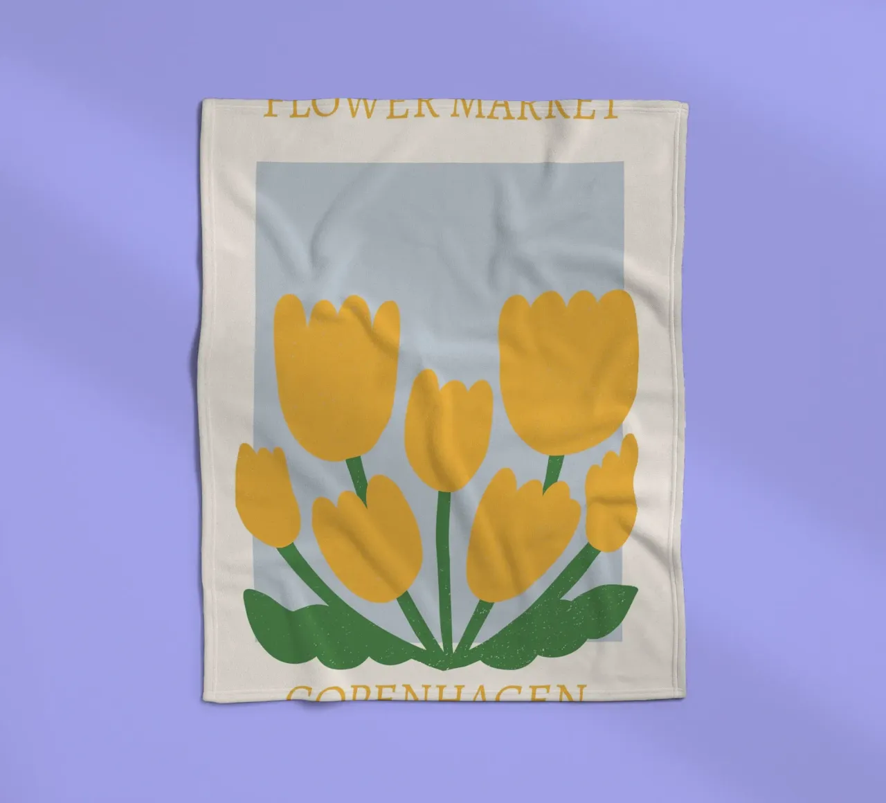 Stampa Tulipani gialli del mercato dei fiori di Copenhagen - Botanica coperta in pile da homdeco